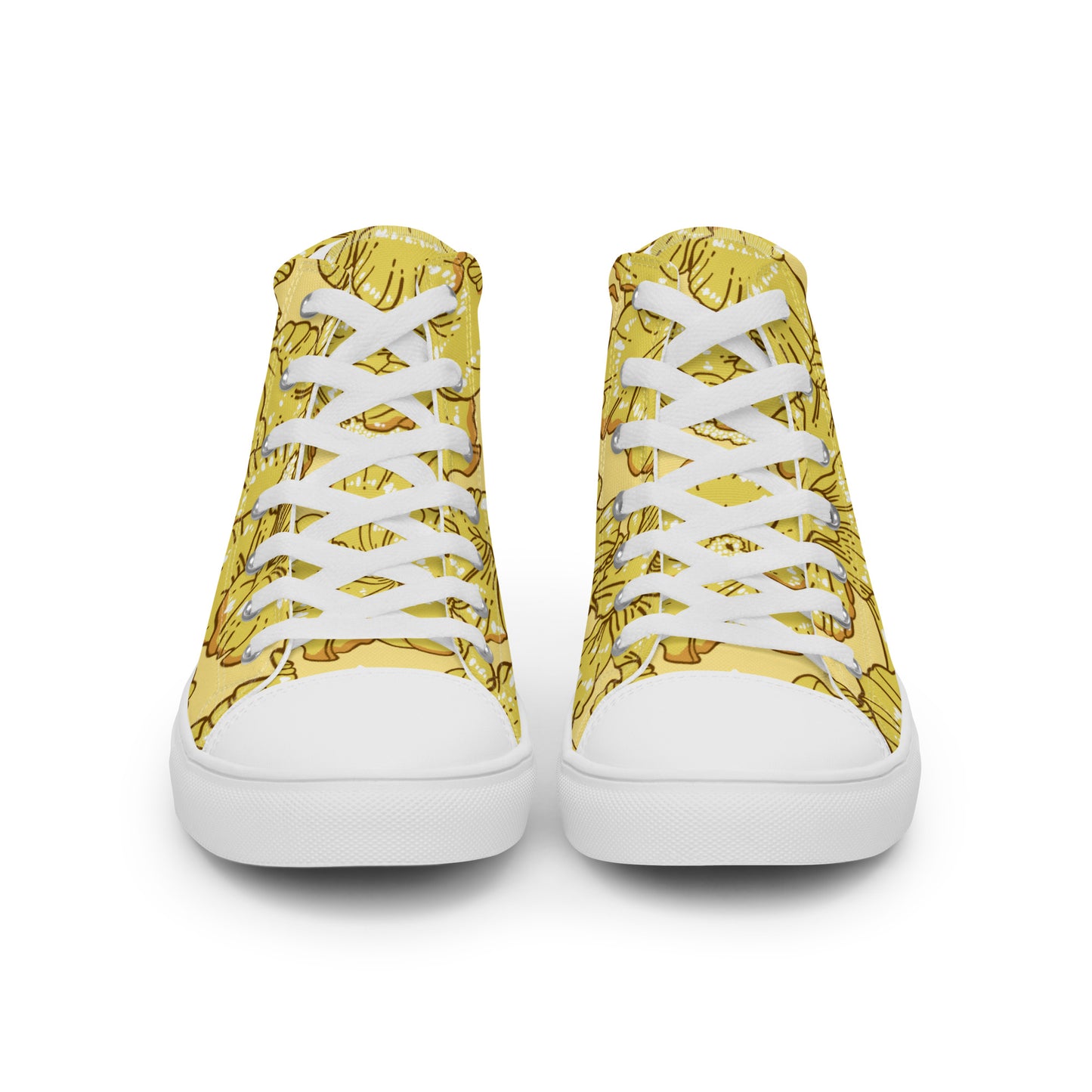 Gold Hibiscus Men’s High Top Shoes