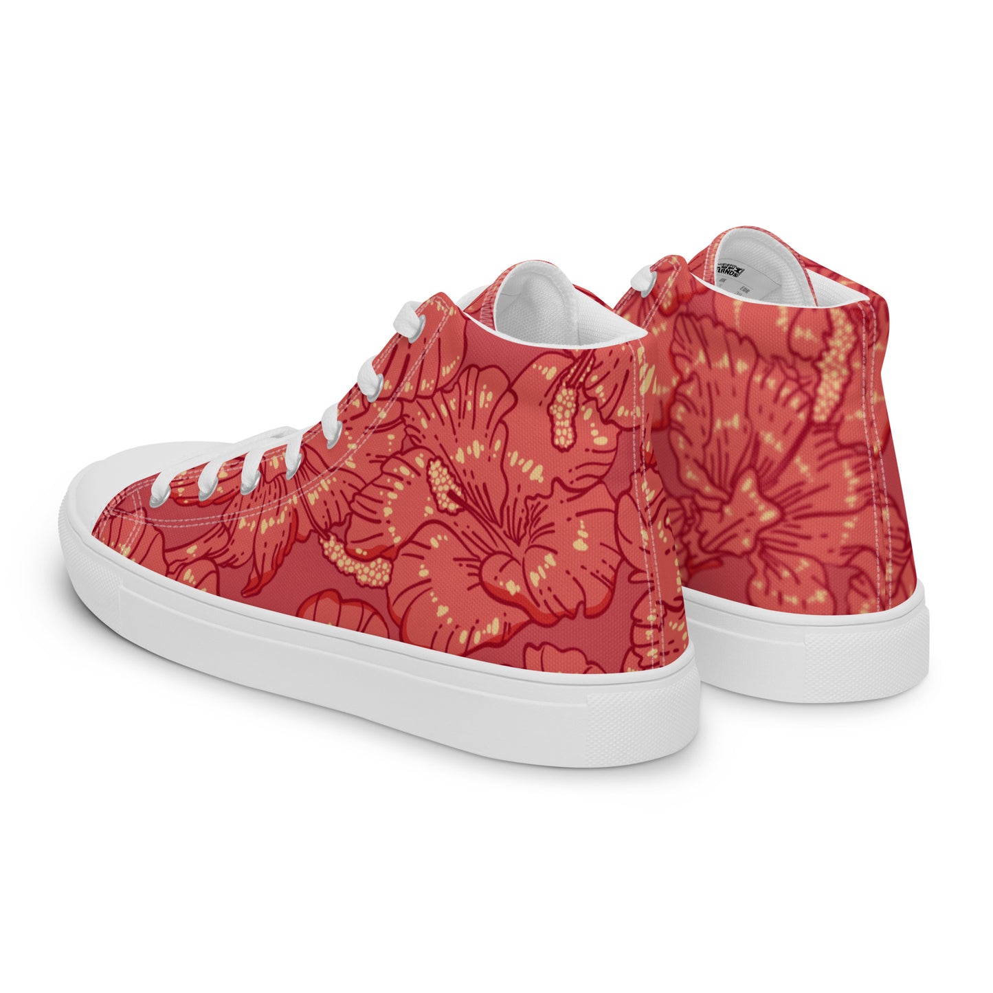 Red Hibiscus Men’s High Top Shoes