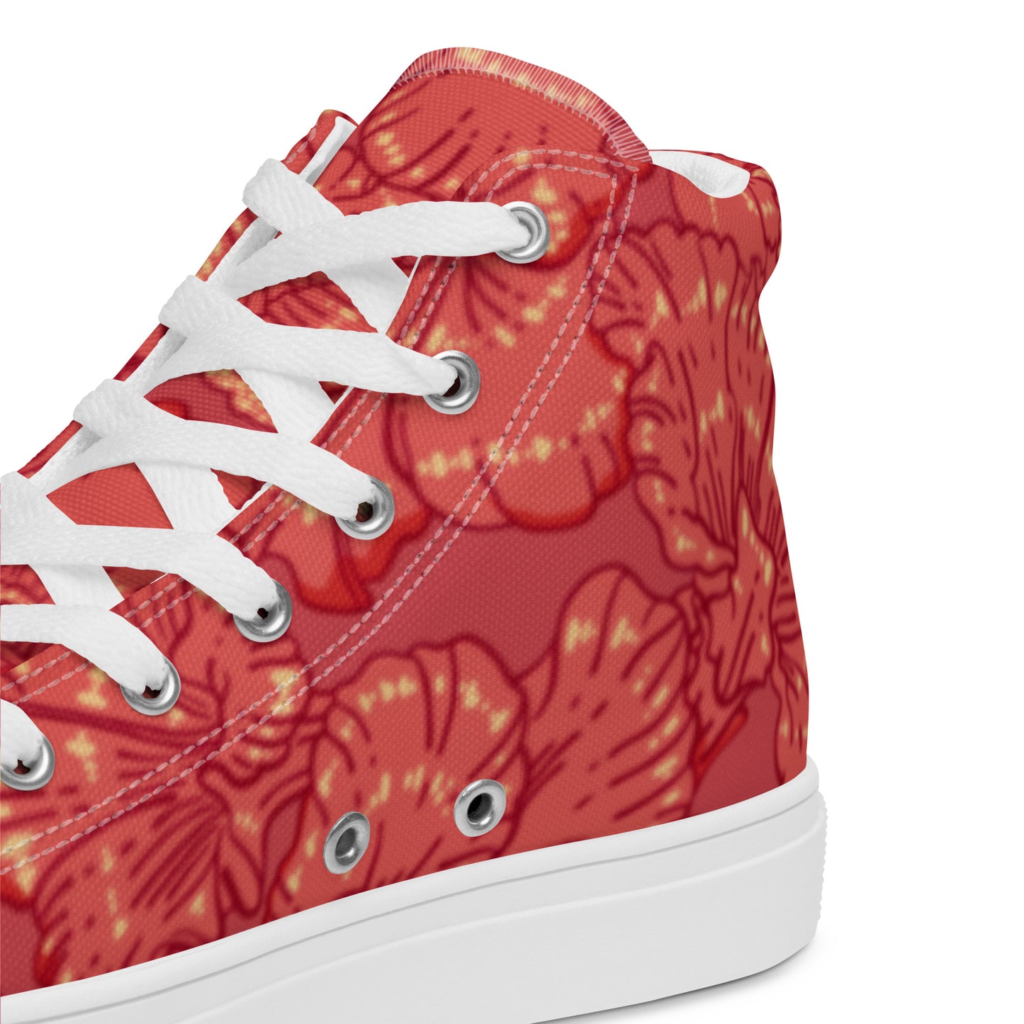 Red Hibiscus Men’s High Top Shoes