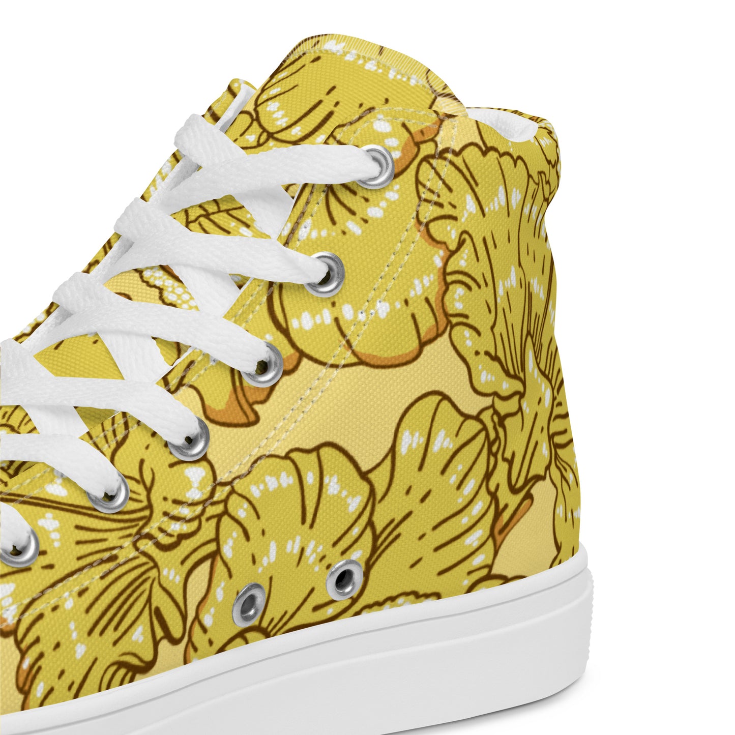 Gold Hibiscus Men’s High Top Shoes