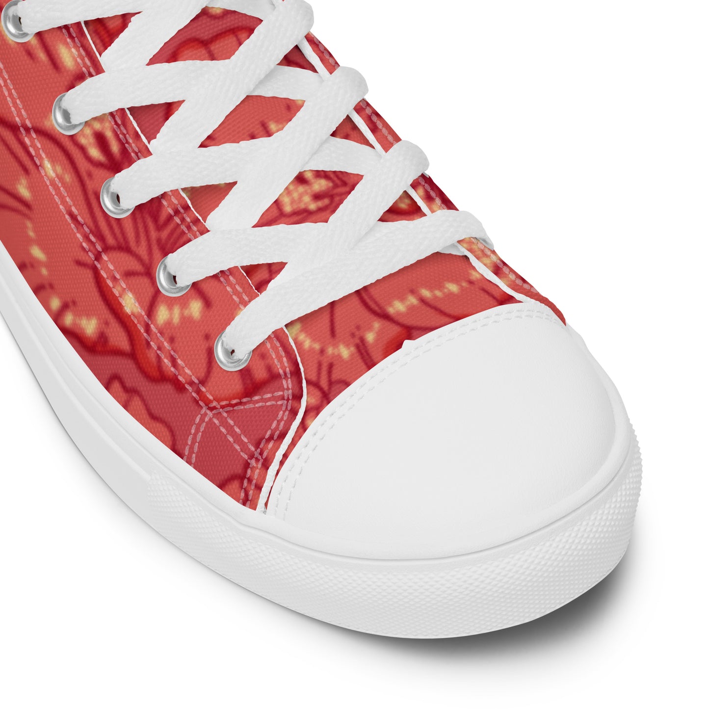 Red Hibiscus Men’s High Top Shoes