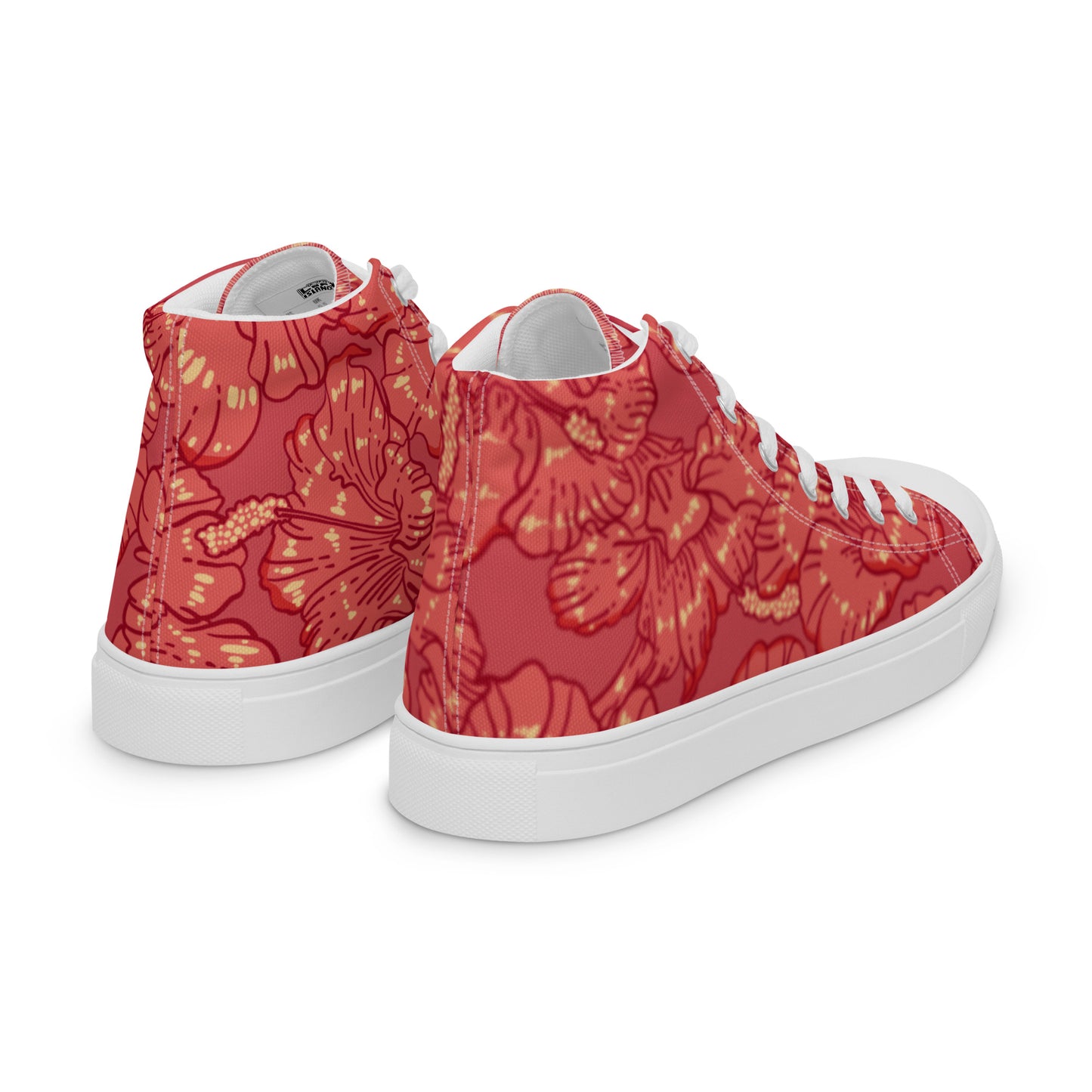 Red Hibiscus Men’s High Top Shoes