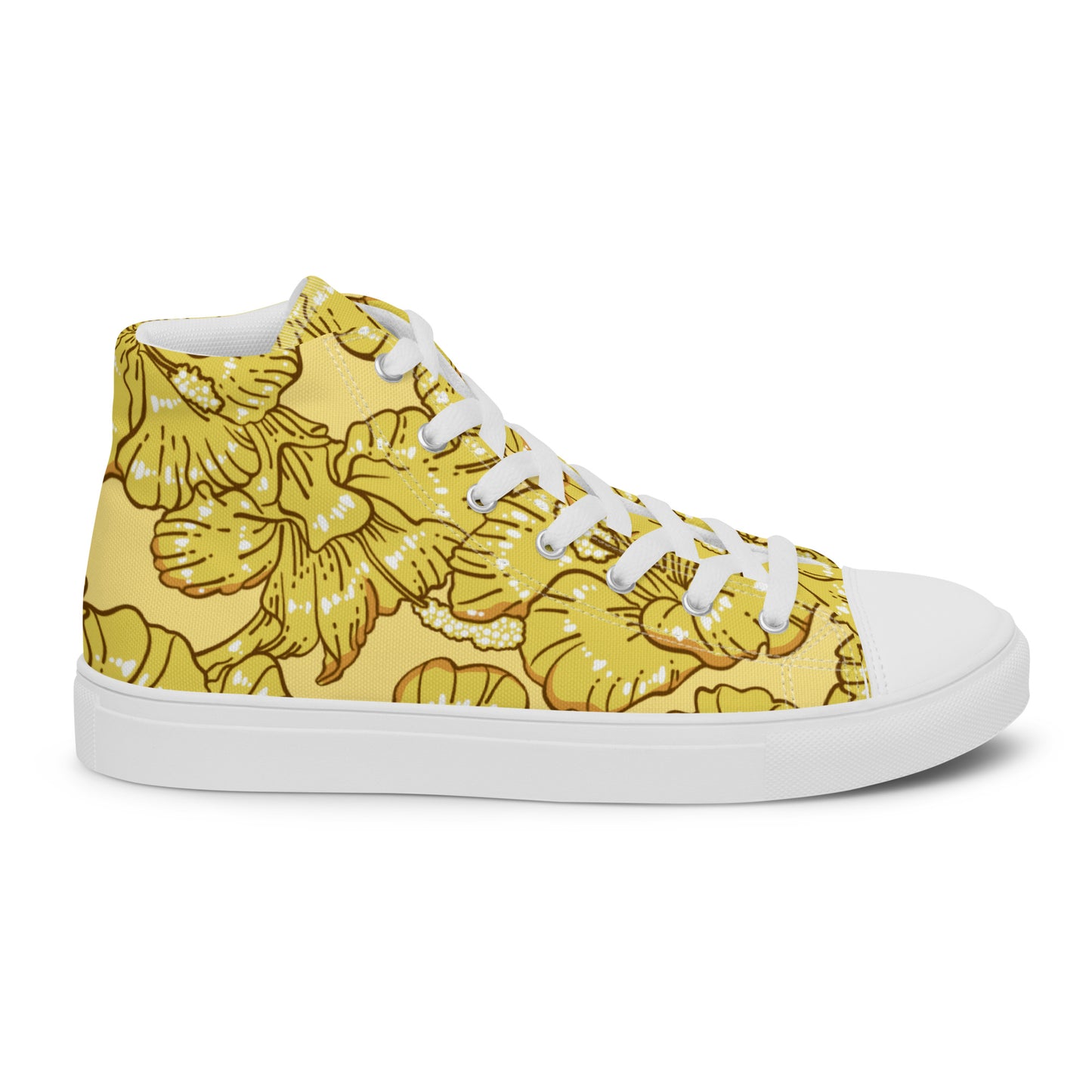 Gold Hibiscus Men’s High Top Shoes