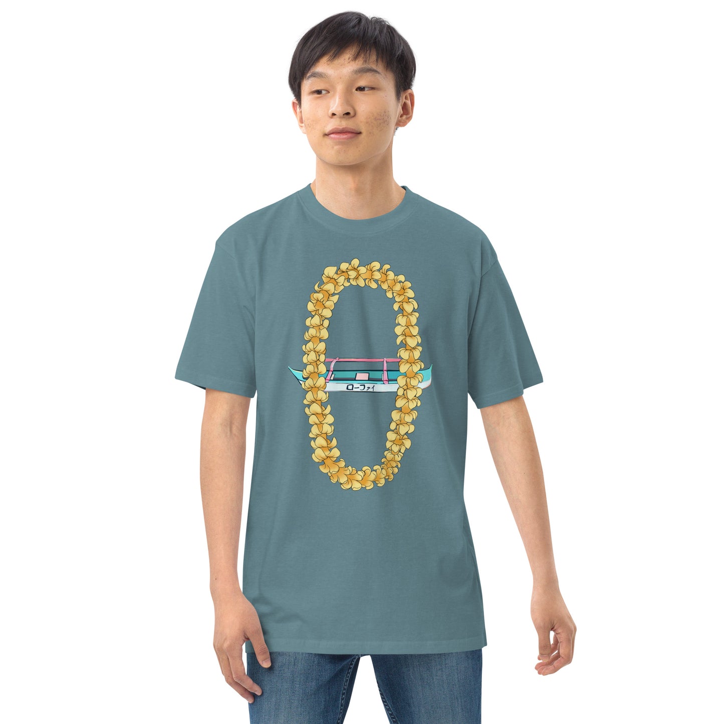 Puakenikeni Lei Canoe Men’s Premium Heavyweight Tee