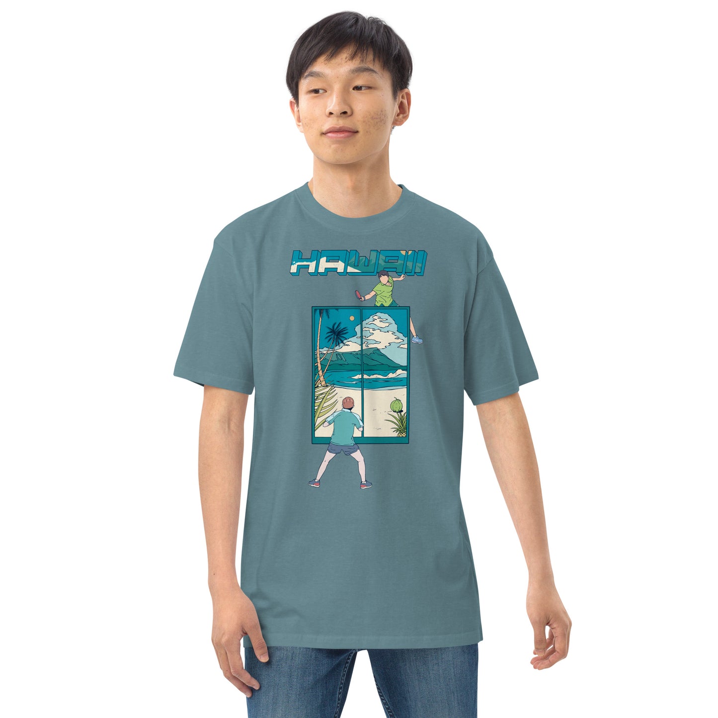 Hawaii Table Tennis Men’s Premium Heavyweight Tee