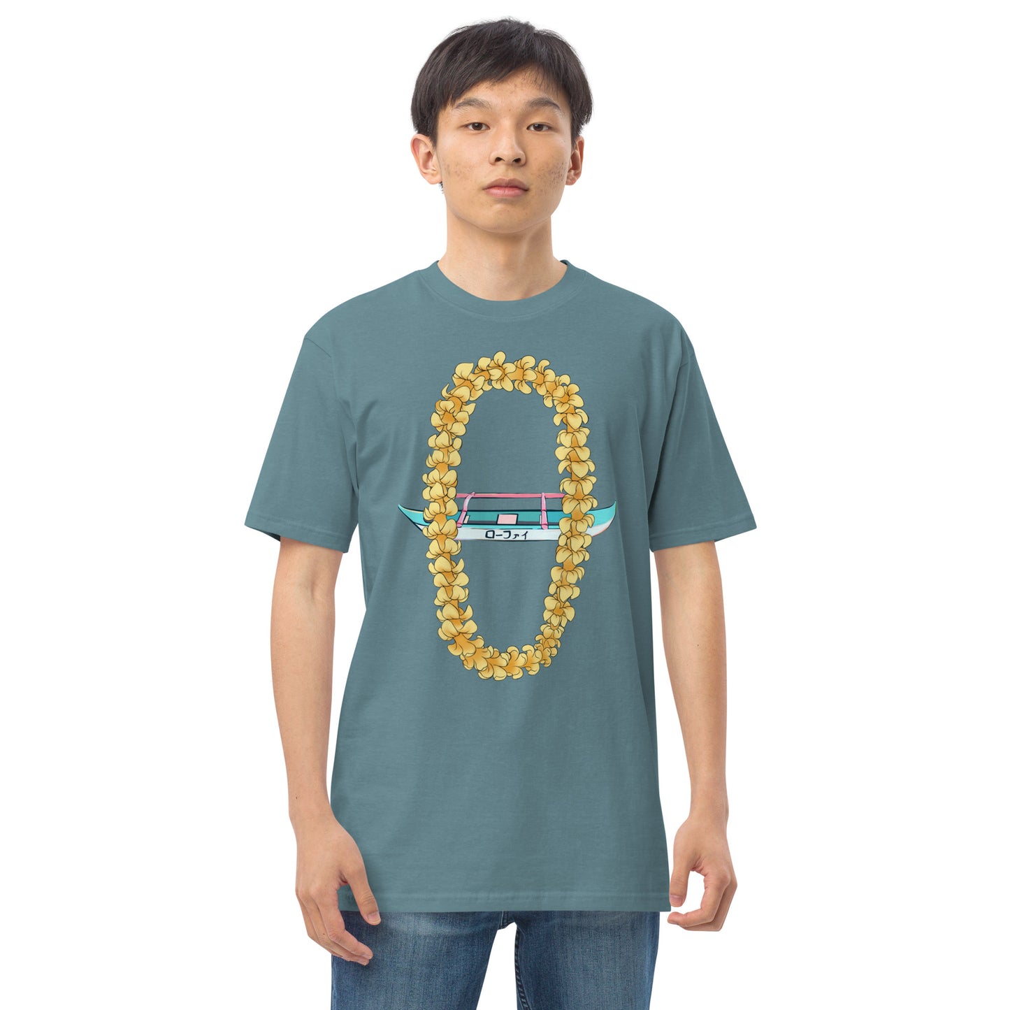 Puakenikeni Lei Canoe Men’s Premium Heavyweight Tee