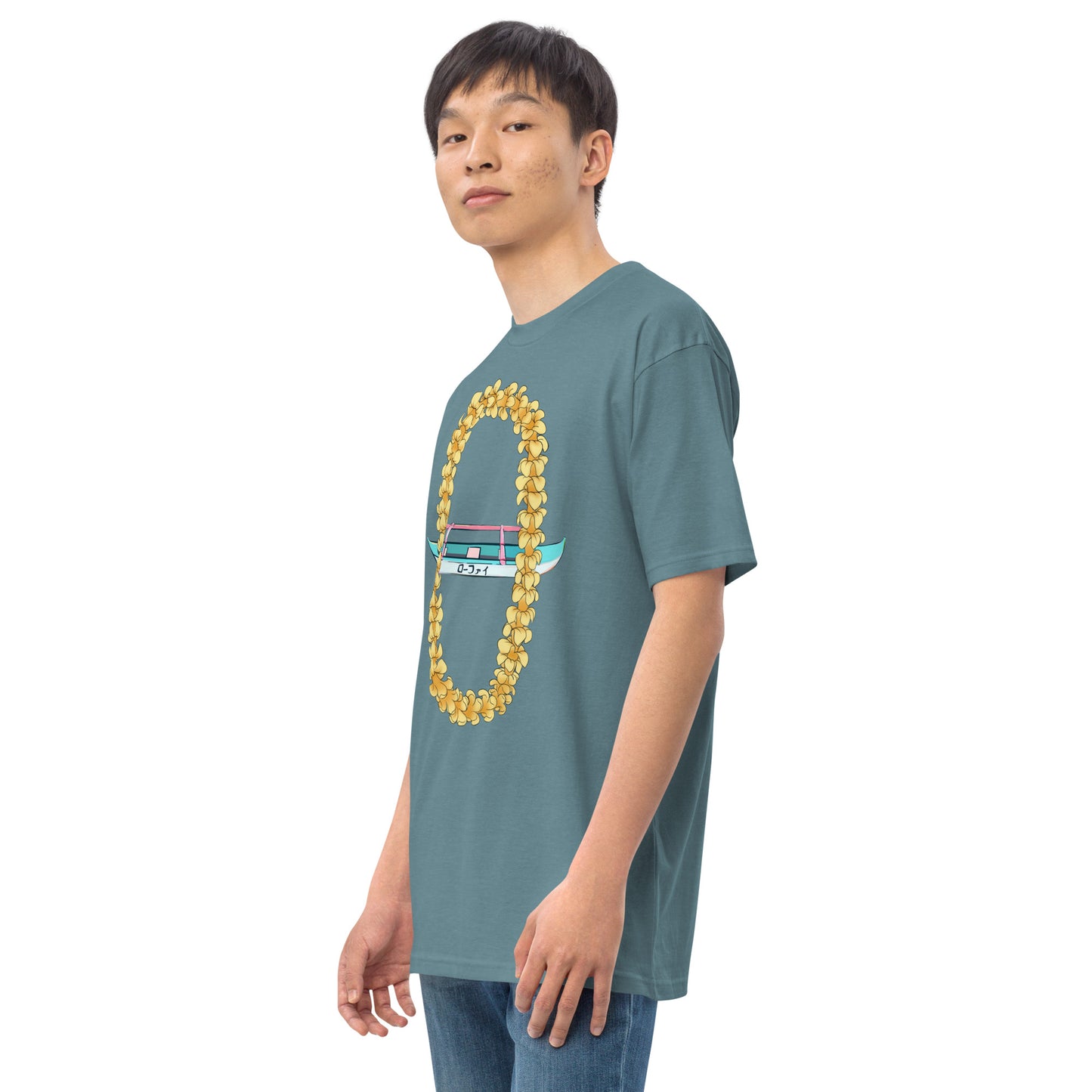 Puakenikeni Lei Canoe Men’s Premium Heavyweight Tee