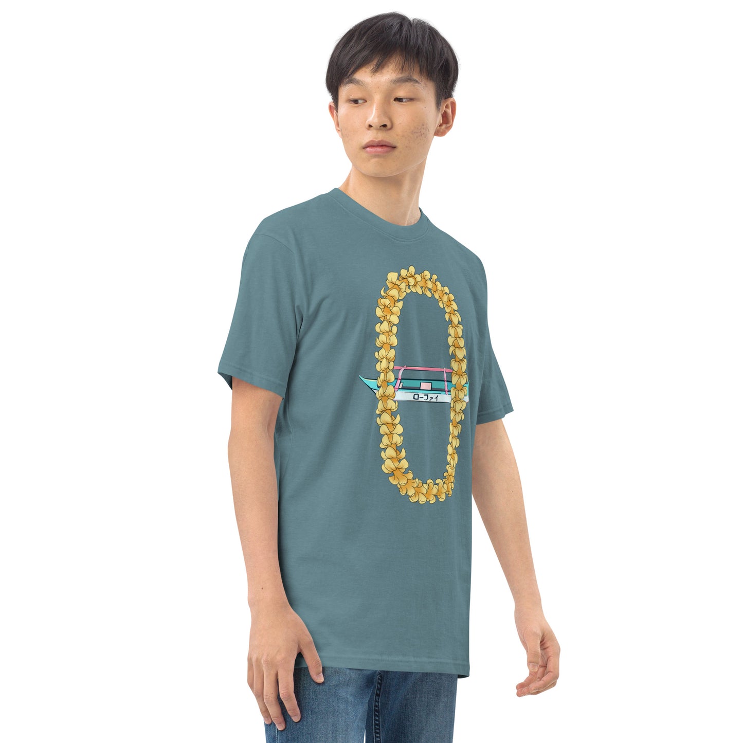 Puakenikeni Lei Canoe Men’s Premium Heavyweight Tee