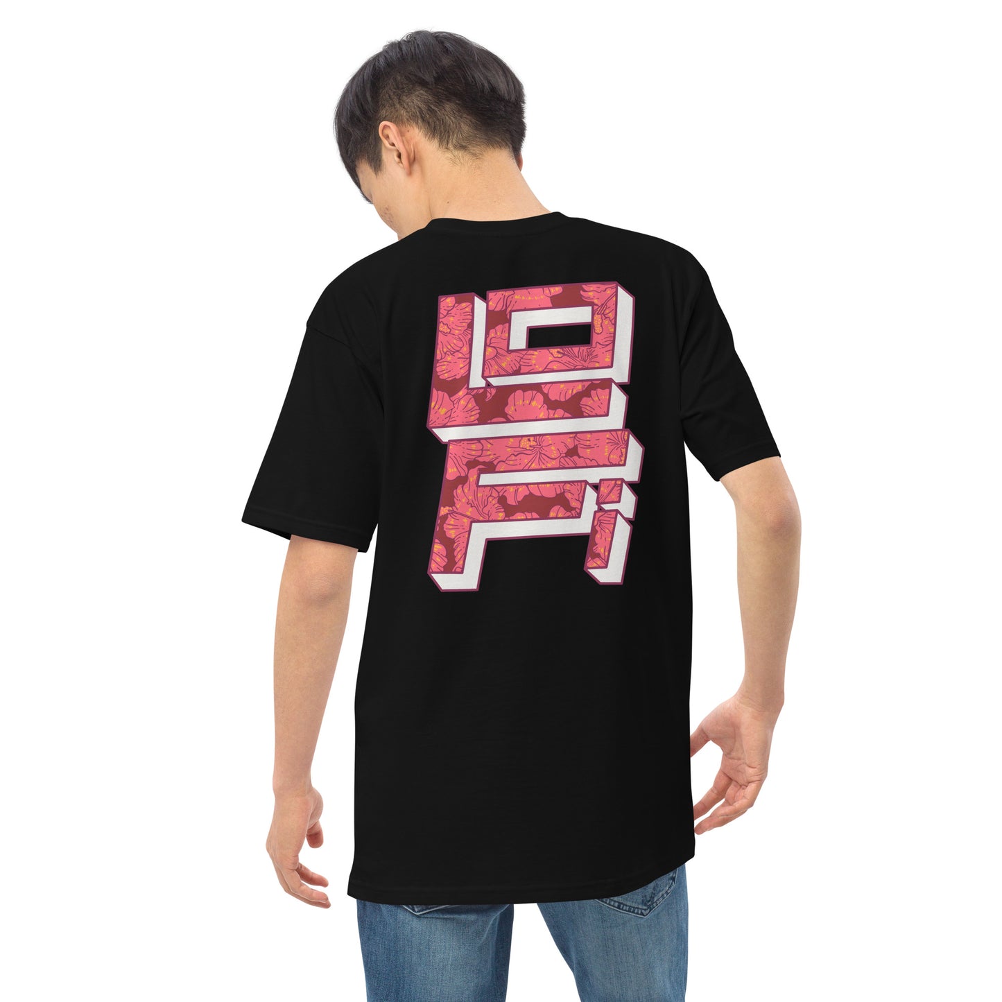 Lo-Fi Red Hibiscus Men’s Premium Heavyweight Tee