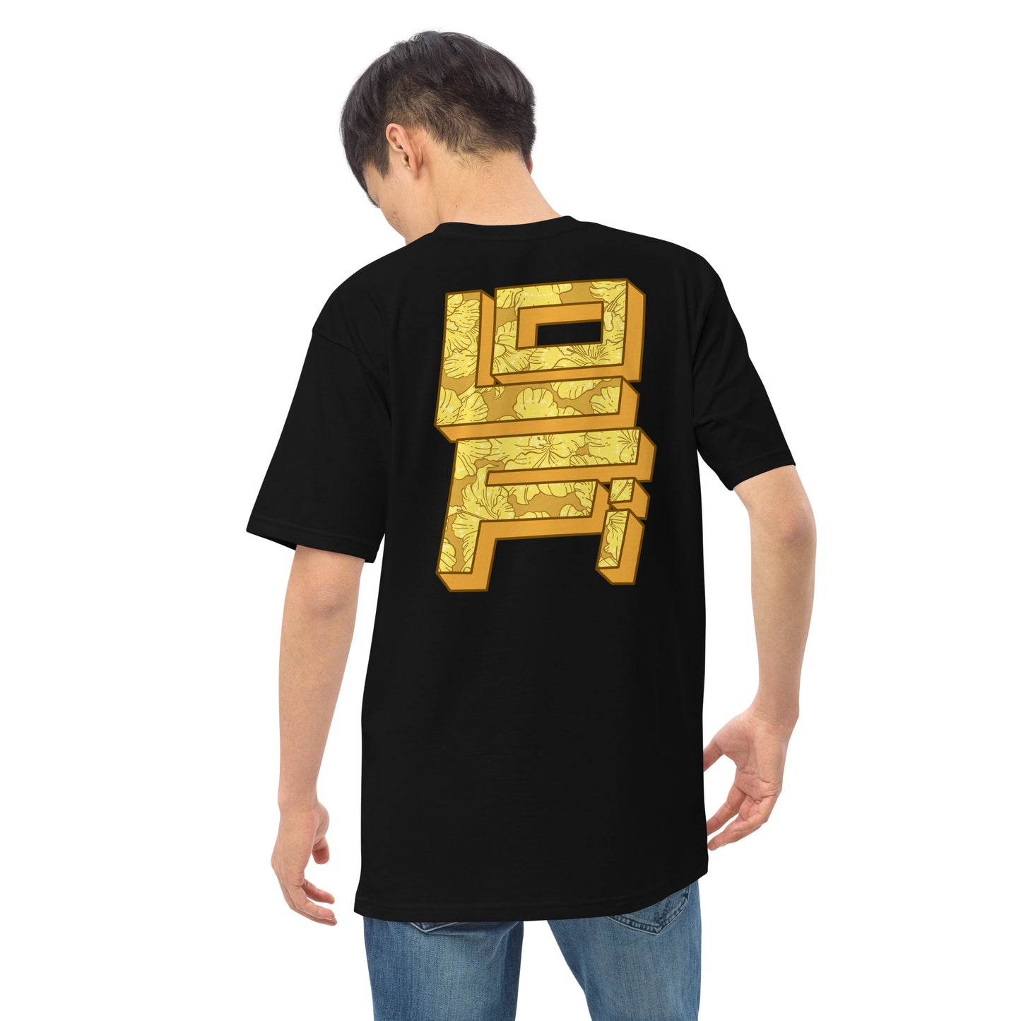 Lo-Fi Gold Hibiscus Men’s Premium Heavyweight Tee