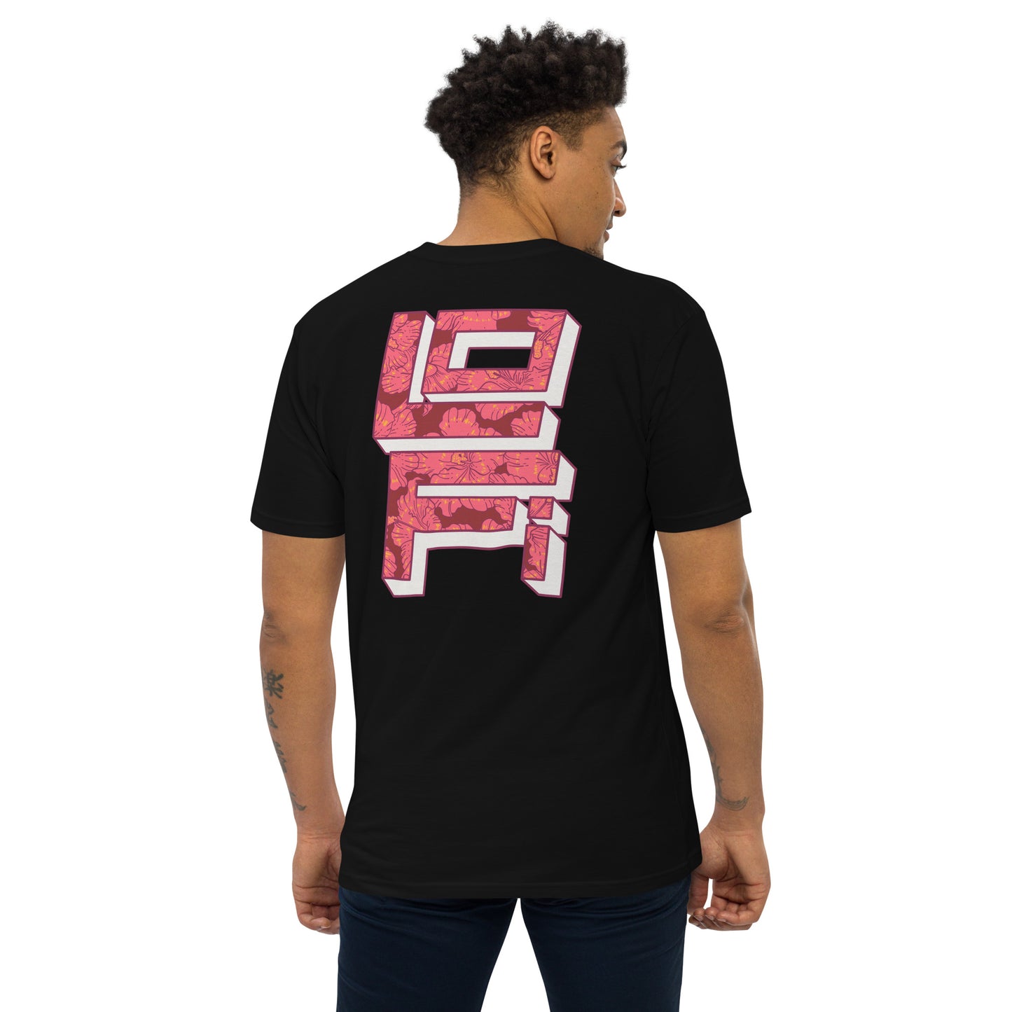 Lo-Fi Red Hibiscus Men’s Premium Heavyweight Tee