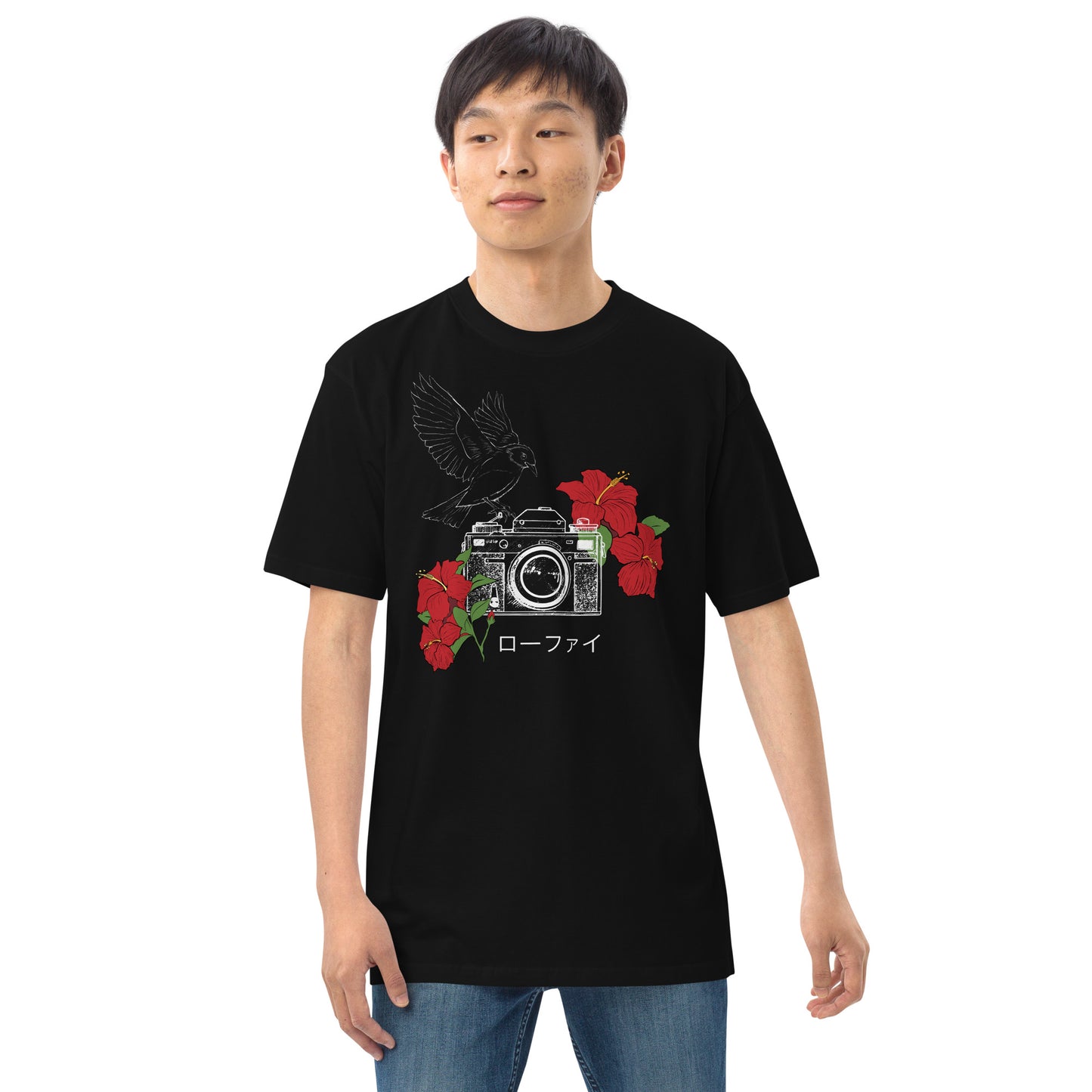 Hibiscus Lo-Fi Camera Men’s Premium Heavyweight Tee