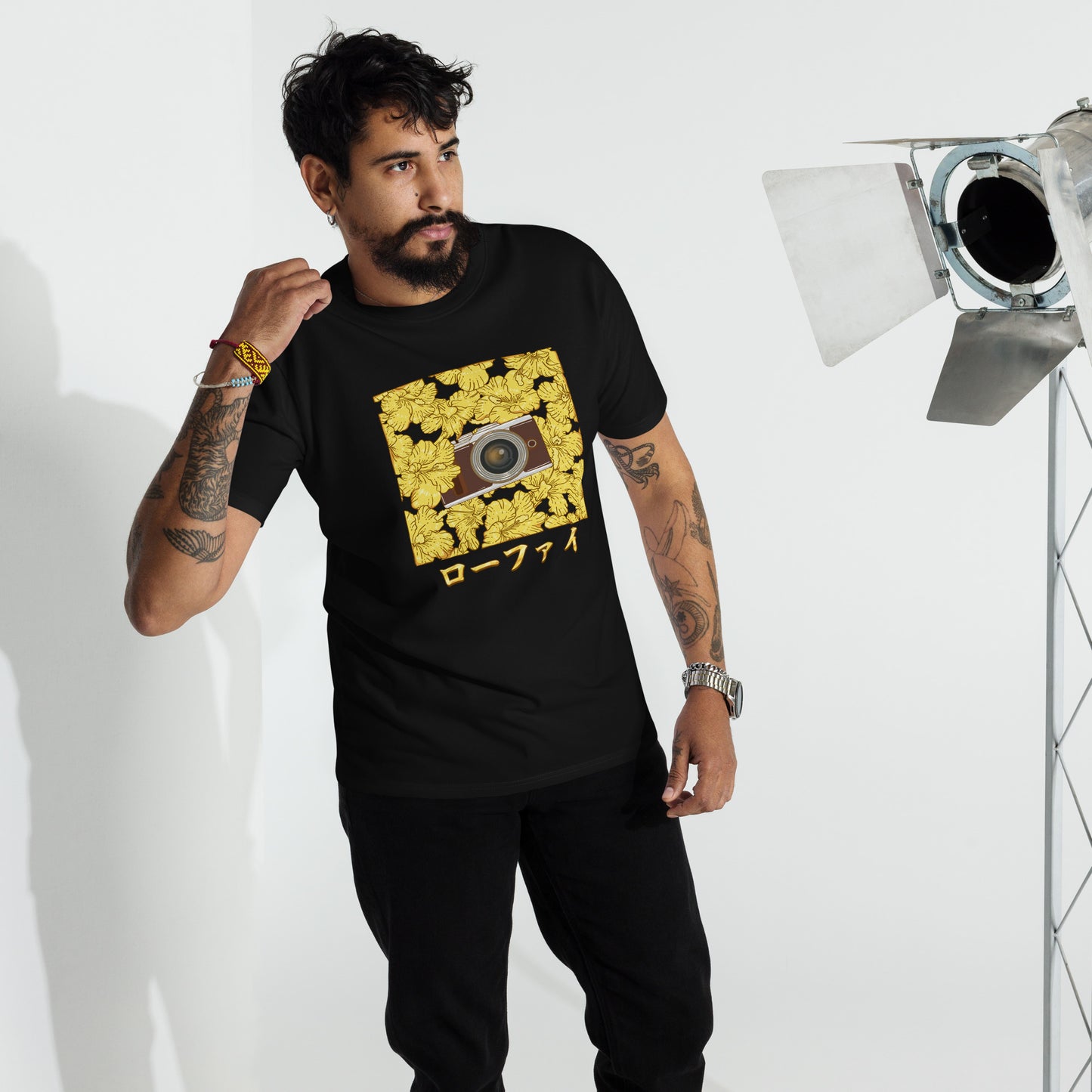 Lo-Fi Gold Hibiscus Men’s Premium Heavyweight Tee