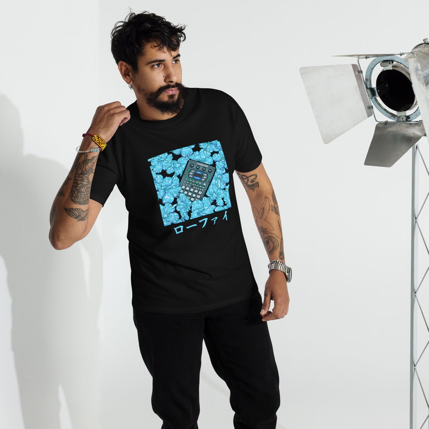 Blue Hibiscus 808 Men’s Premium Heavyweight Tee