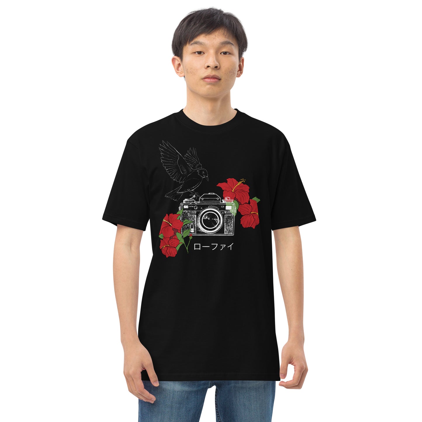 Hibiscus Lo-Fi Camera Men’s Premium Heavyweight Tee