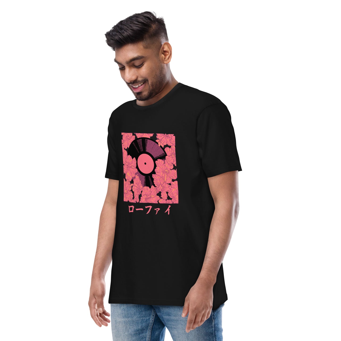 Lo-Fi Red Hibiscus Men’s Premium Heavyweight Tee