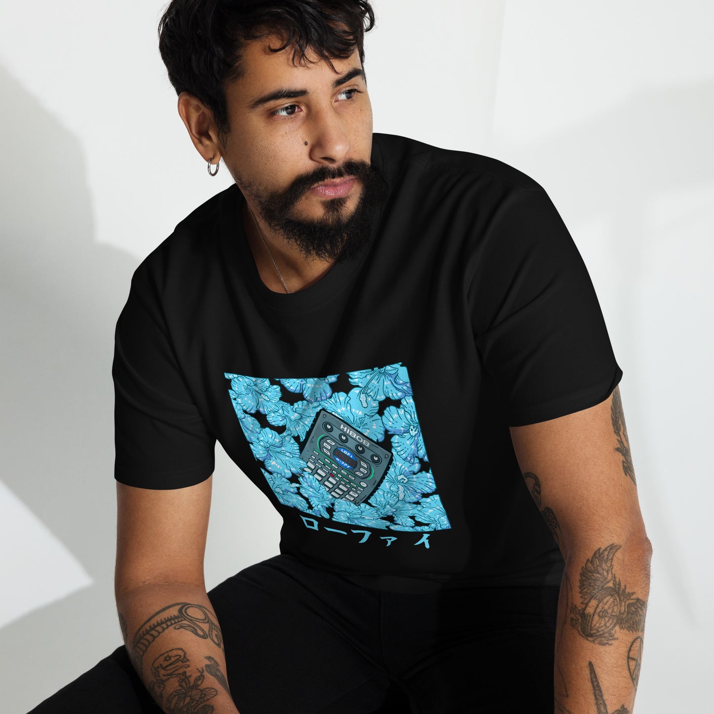 Blue Hibiscus 808 Men’s Premium Heavyweight Tee