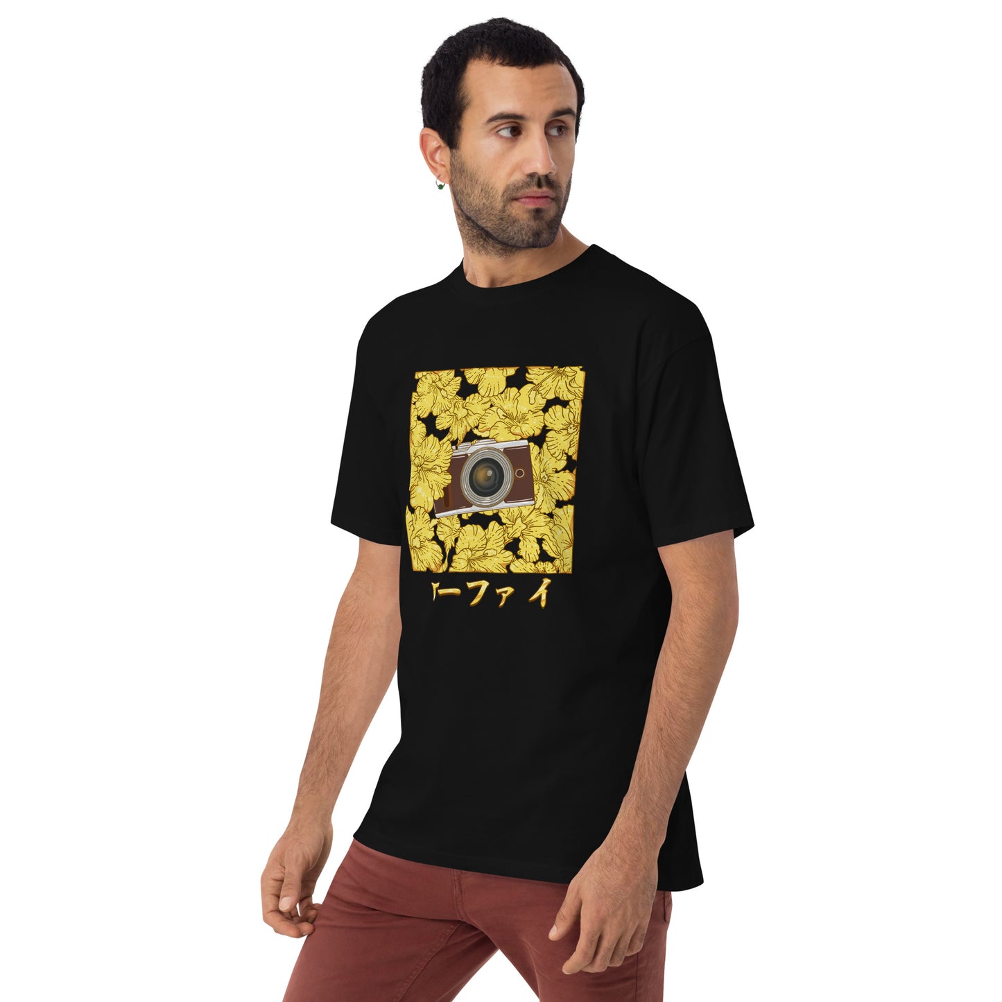 Lo-Fi Gold Hibiscus Men’s Premium Heavyweight Tee