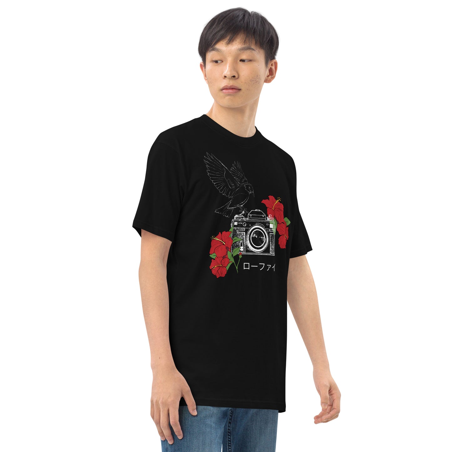 Hibiscus Lo-Fi Camera Men’s Premium Heavyweight Tee