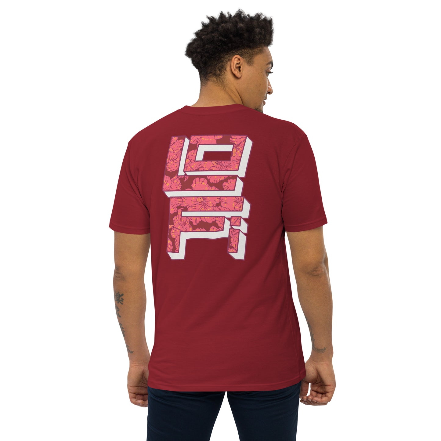 Lo-Fi Red Hibiscus Men’s Premium Heavyweight Tee