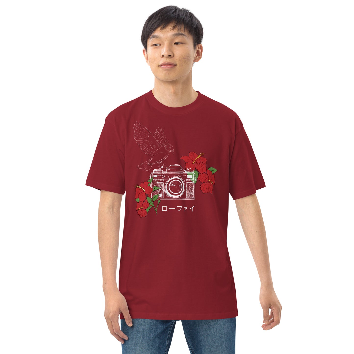 Hibiscus Lo-Fi Camera Men’s Premium Heavyweight Tee