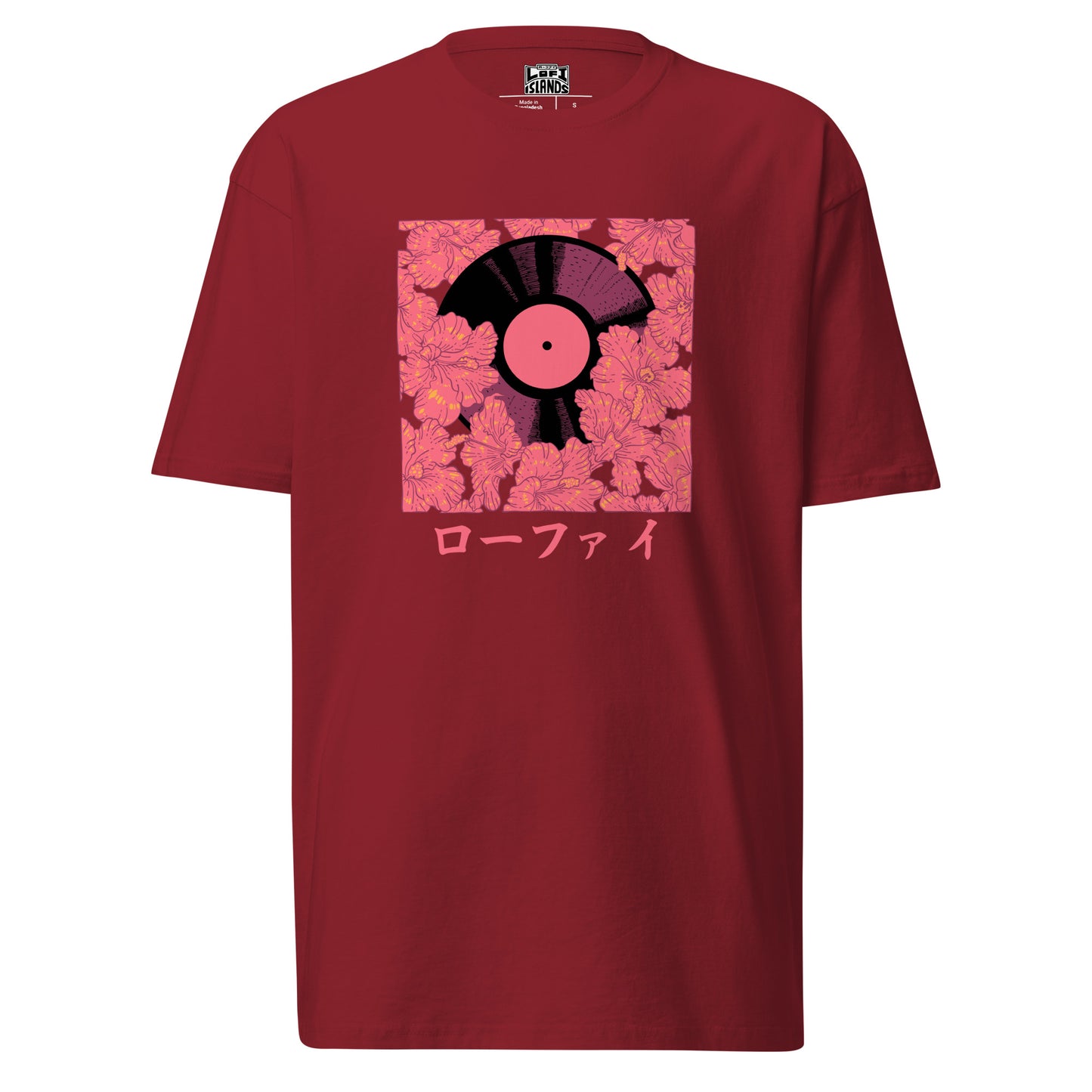 Lo-Fi Red Hibiscus Men’s Premium Heavyweight Tee