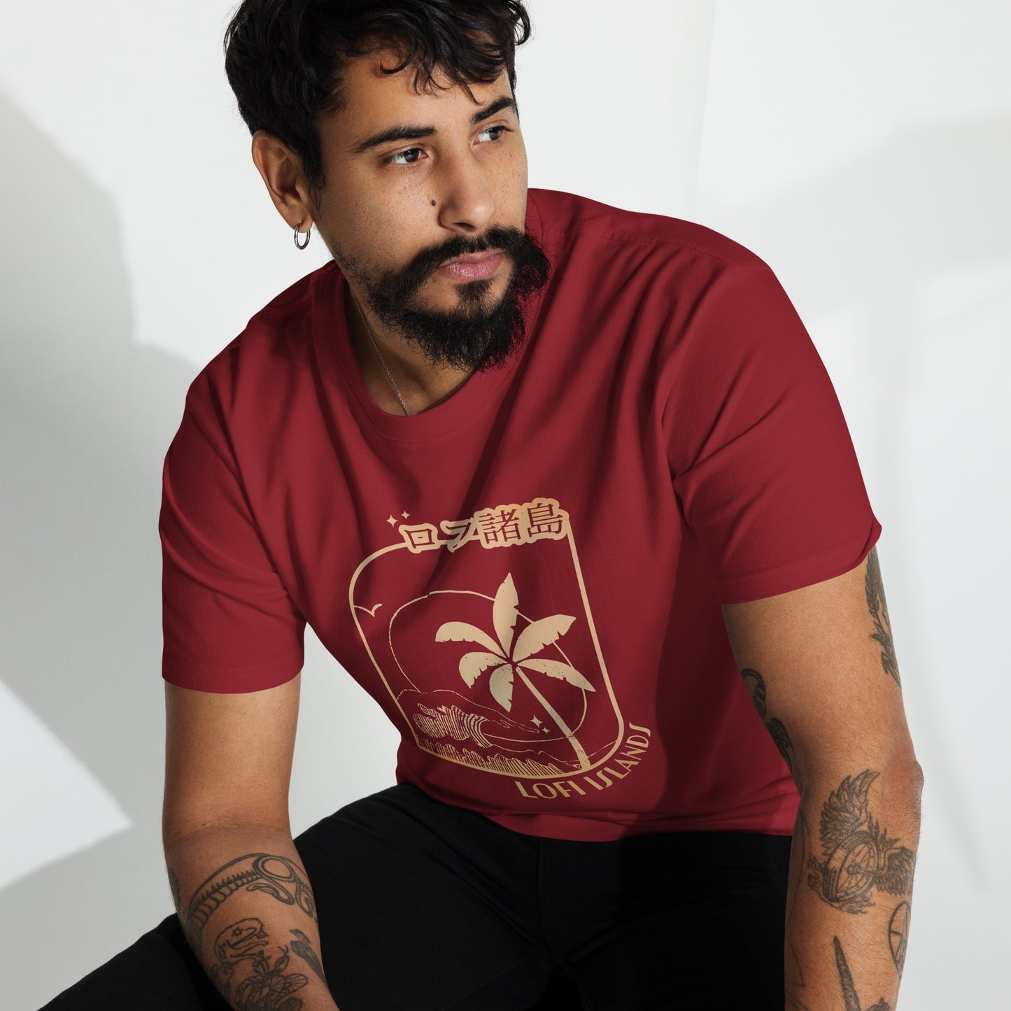 Lo-Fi Islands Lineart Men’s Premium Heavyweight Tee