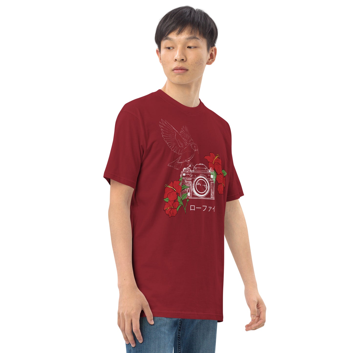 Hibiscus Lo-Fi Camera Men’s Premium Heavyweight Tee