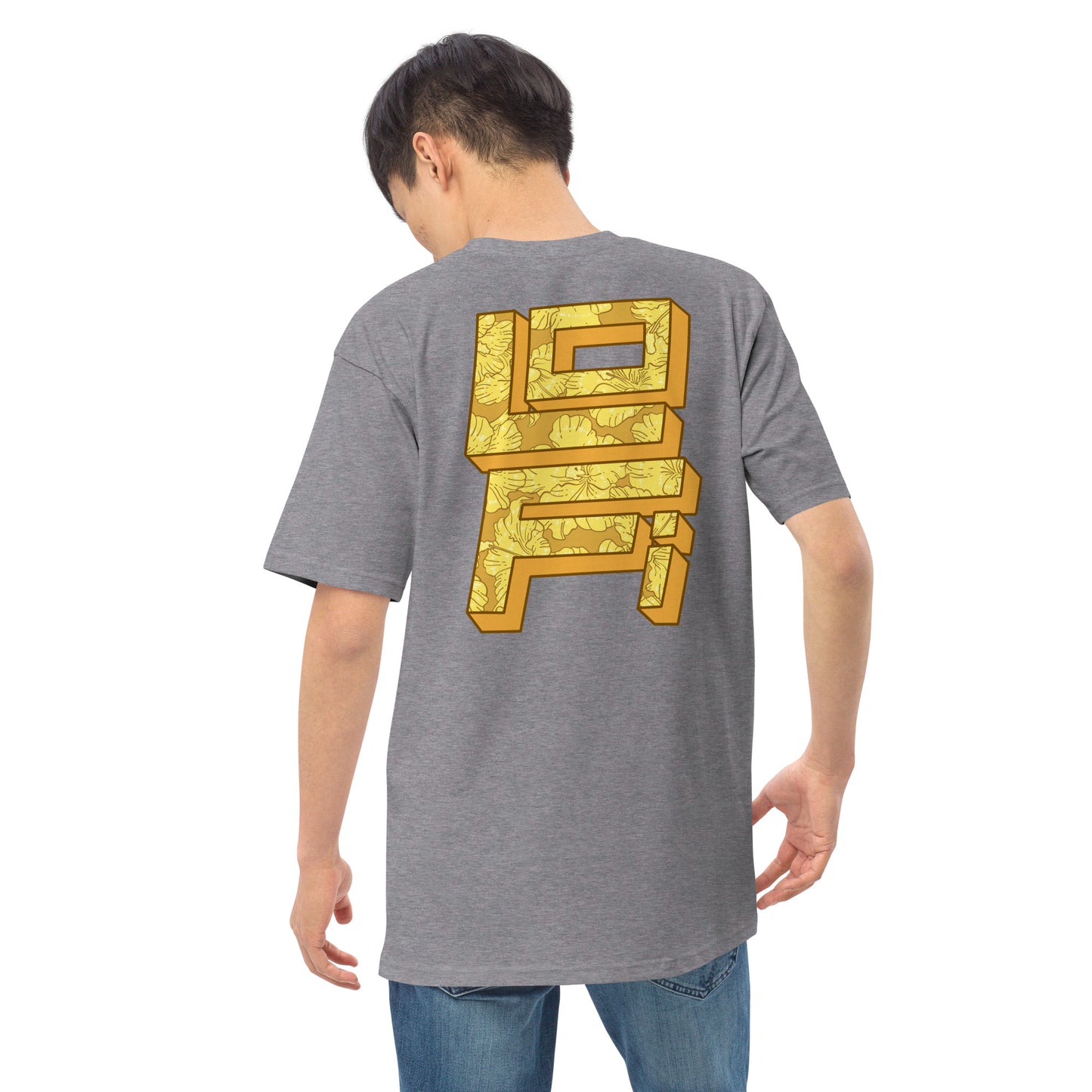 Lo-Fi Gold Hibiscus Men’s Premium Heavyweight Tee