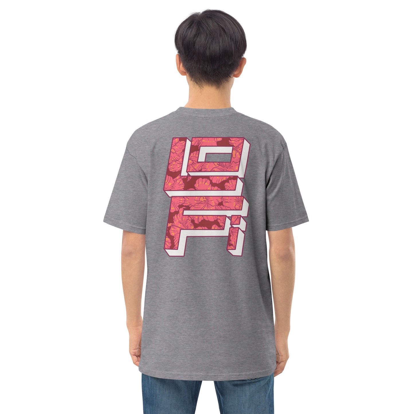 Lo-Fi Red Hibiscus Men’s Premium Heavyweight Tee