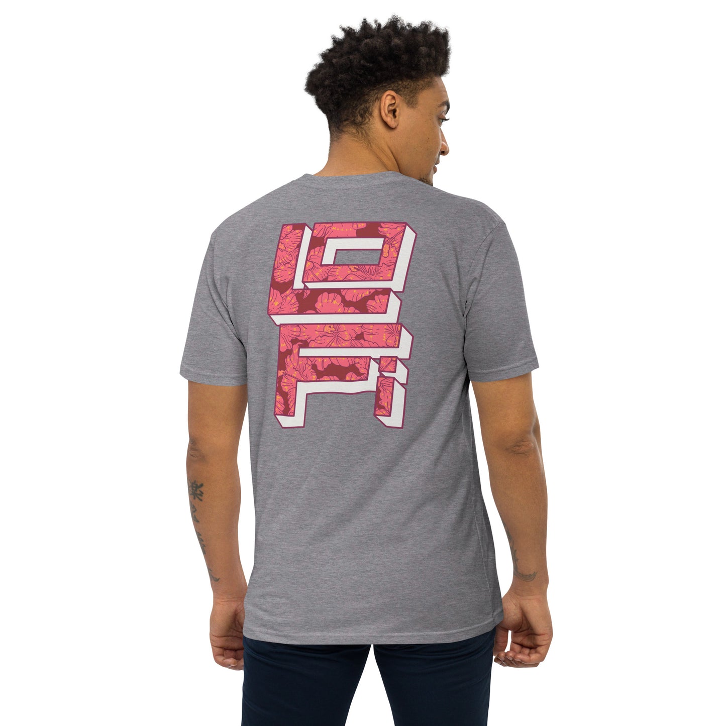 Lo-Fi Red Hibiscus Men’s Premium Heavyweight Tee