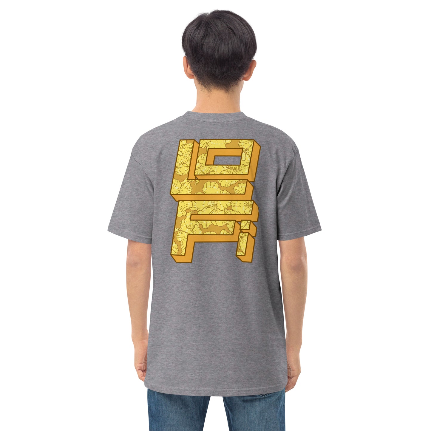 Lo-Fi Gold Hibiscus Men’s Premium Heavyweight Tee