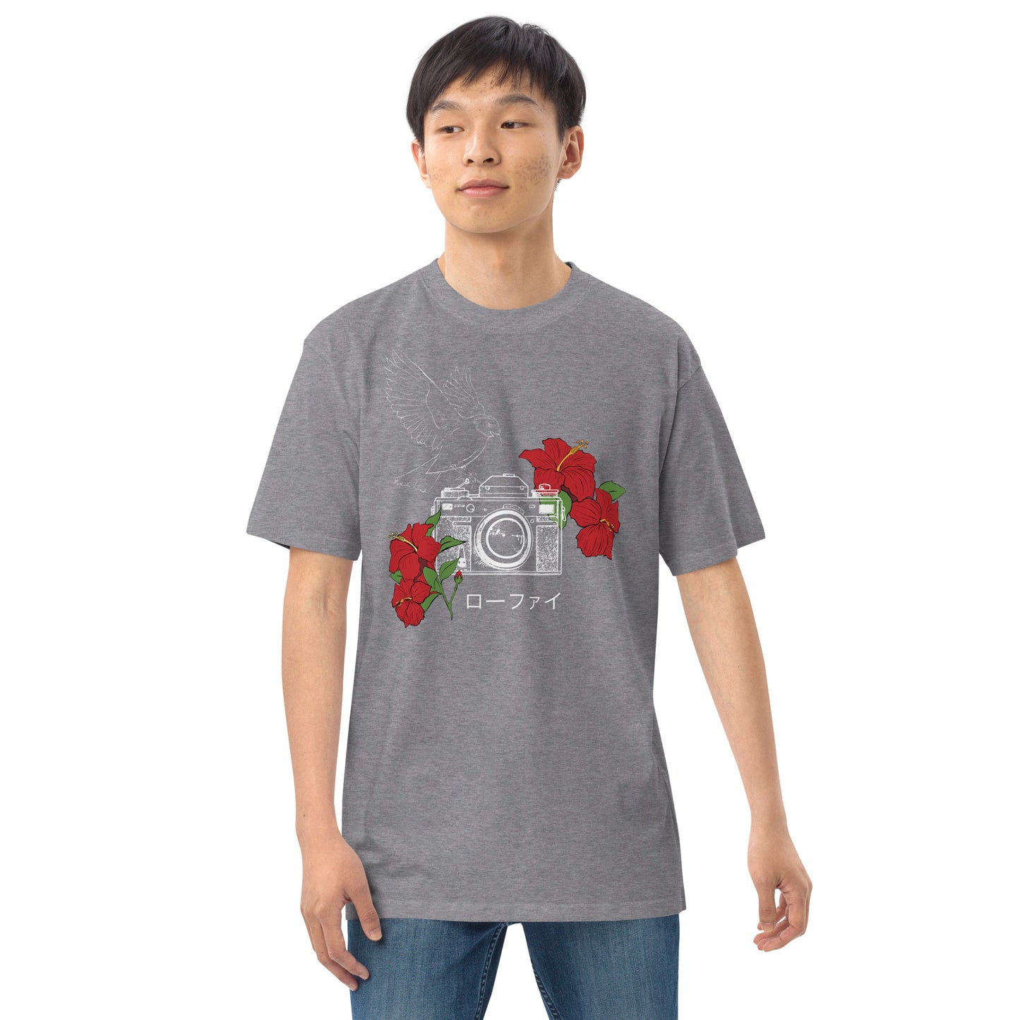 Hibiscus Lo-Fi Camera Men’s Premium Heavyweight Tee