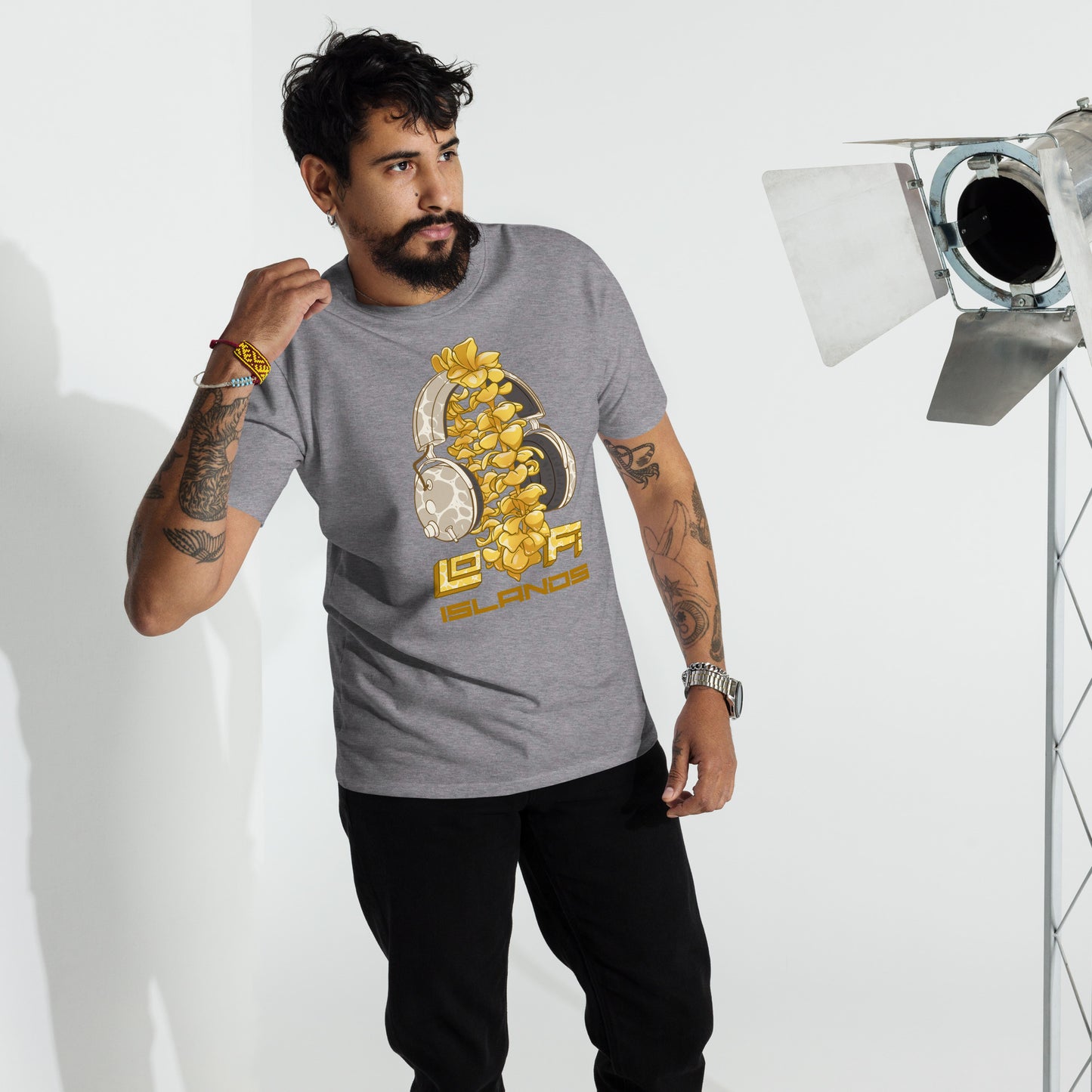 Gold Lei Headphones Men’s Premium Heavyweight Tee