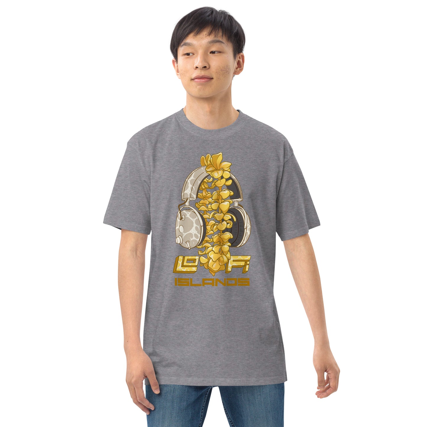 Gold Lei Headphones Men’s Premium Heavyweight Tee