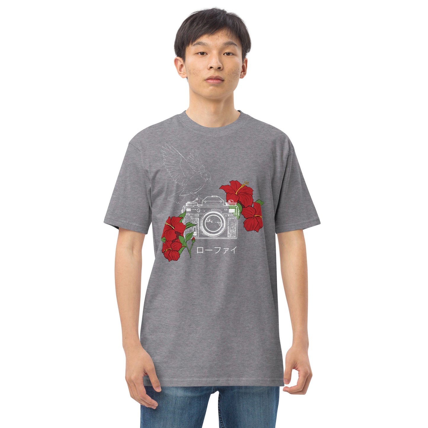 Hibiscus Lo-Fi Camera Men’s Premium Heavyweight Tee