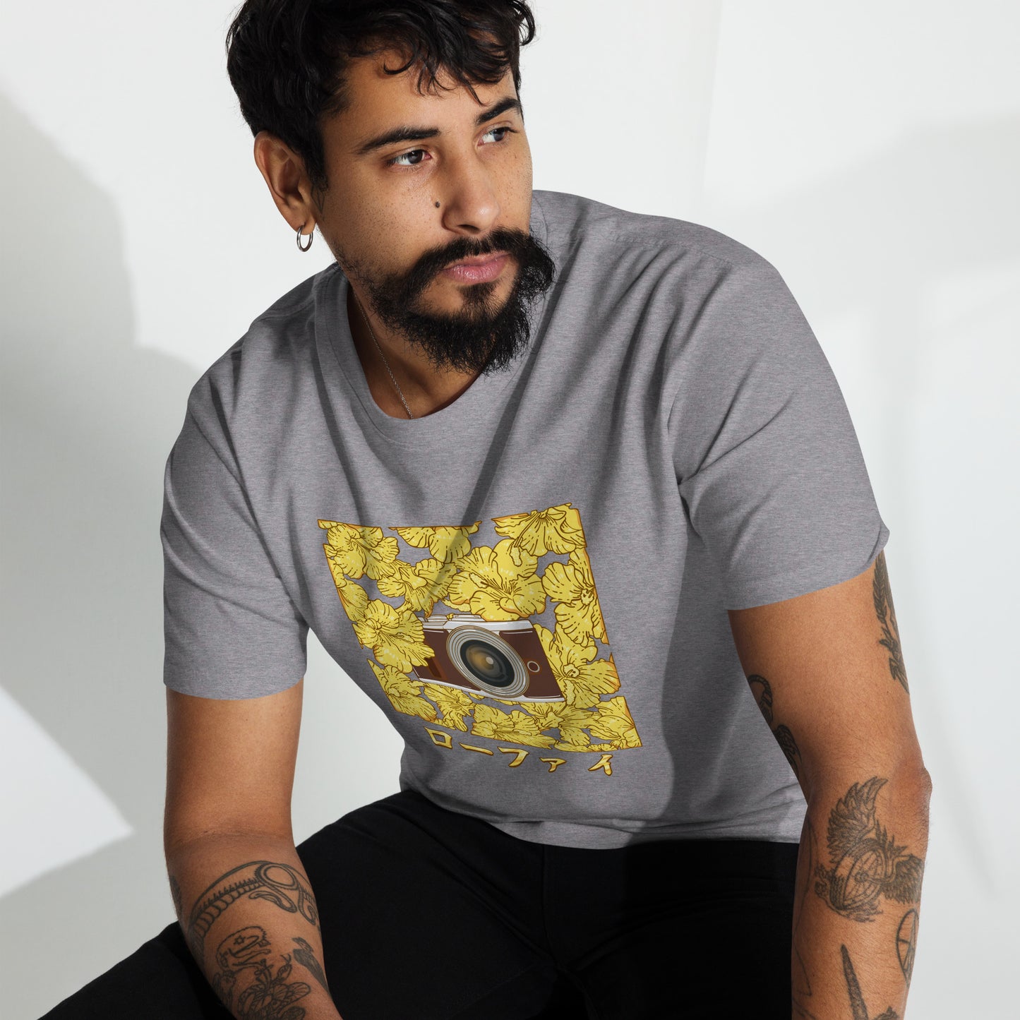 Lo-Fi Gold Hibiscus Men’s Premium Heavyweight Tee