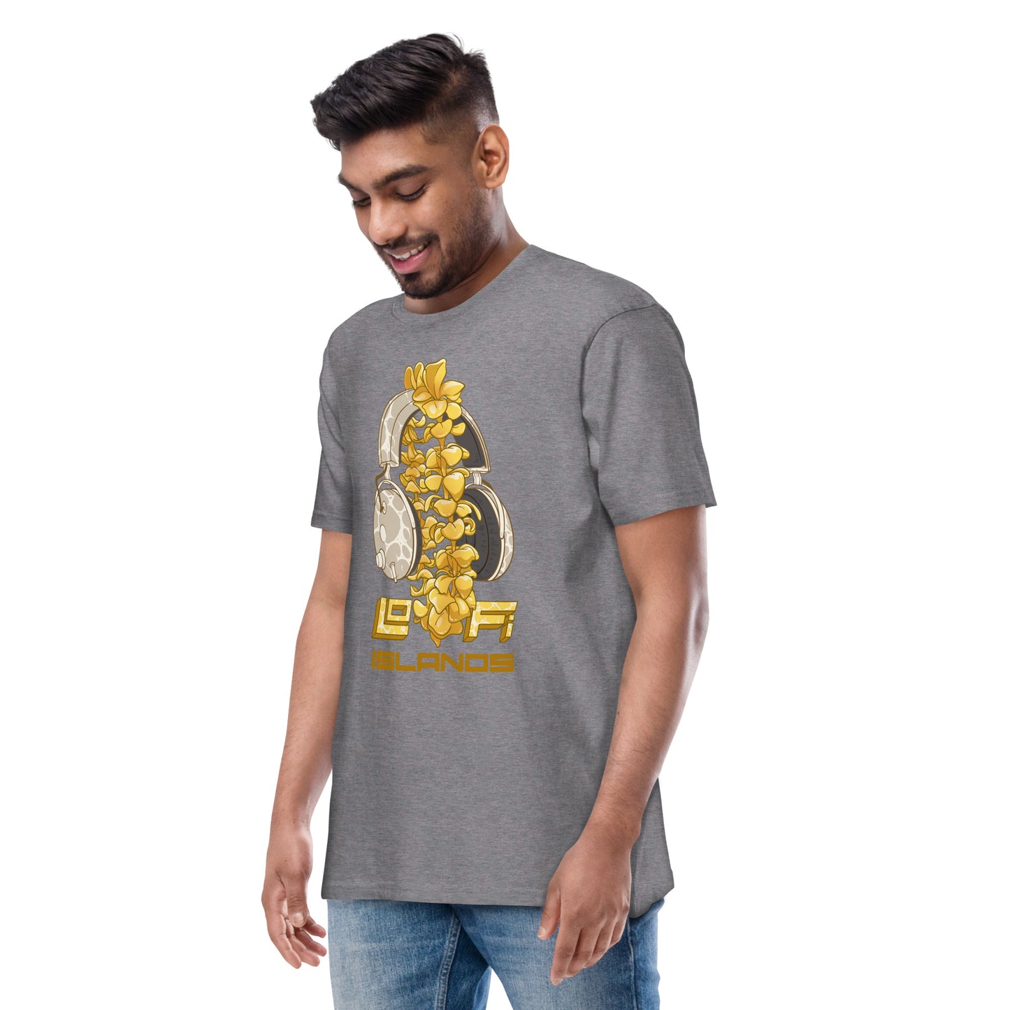 Gold Lei Headphones Men’s Premium Heavyweight Tee