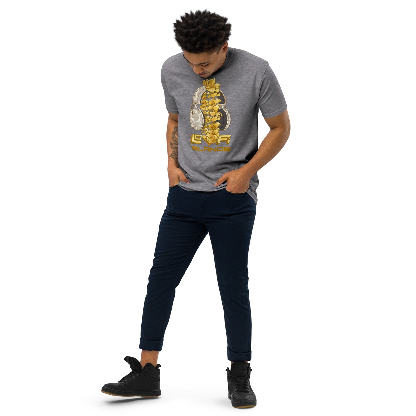 Gold Lei Headphones Men’s Premium Heavyweight Tee