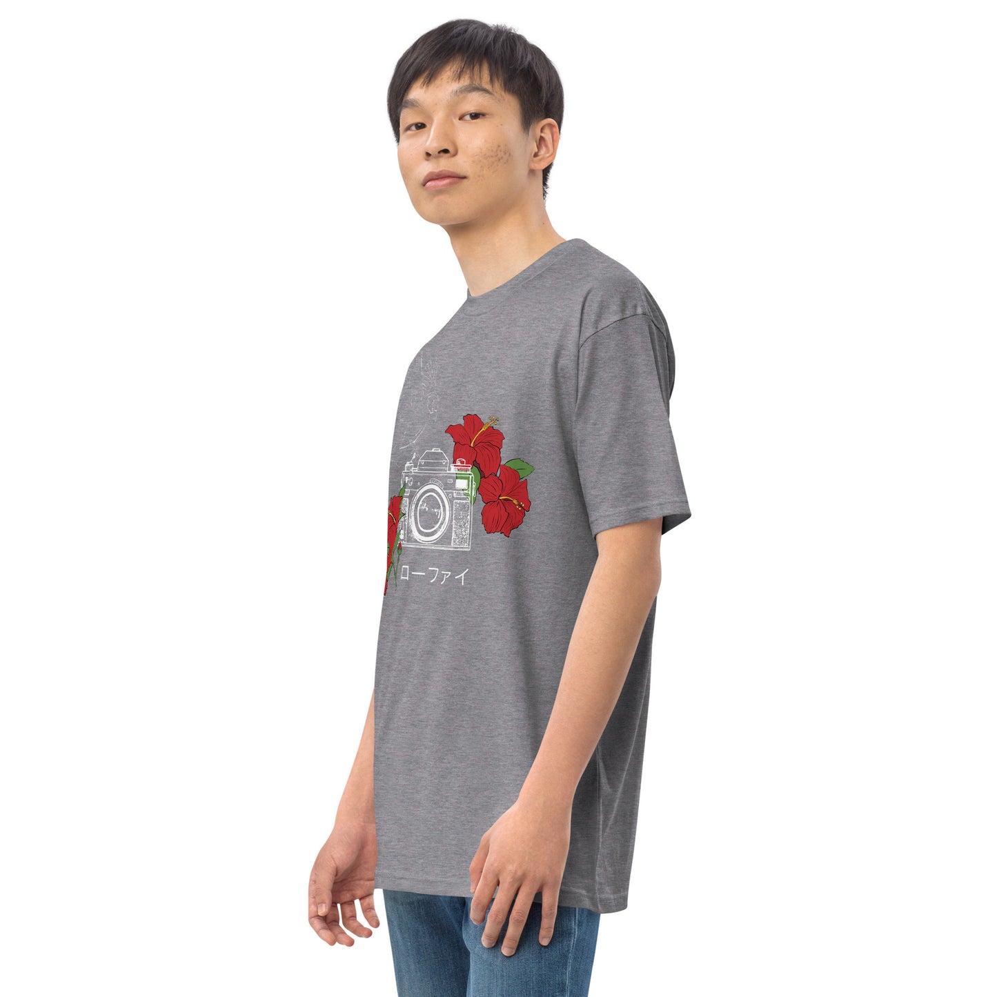 Hibiscus Lo-Fi Camera Men’s Premium Heavyweight Tee