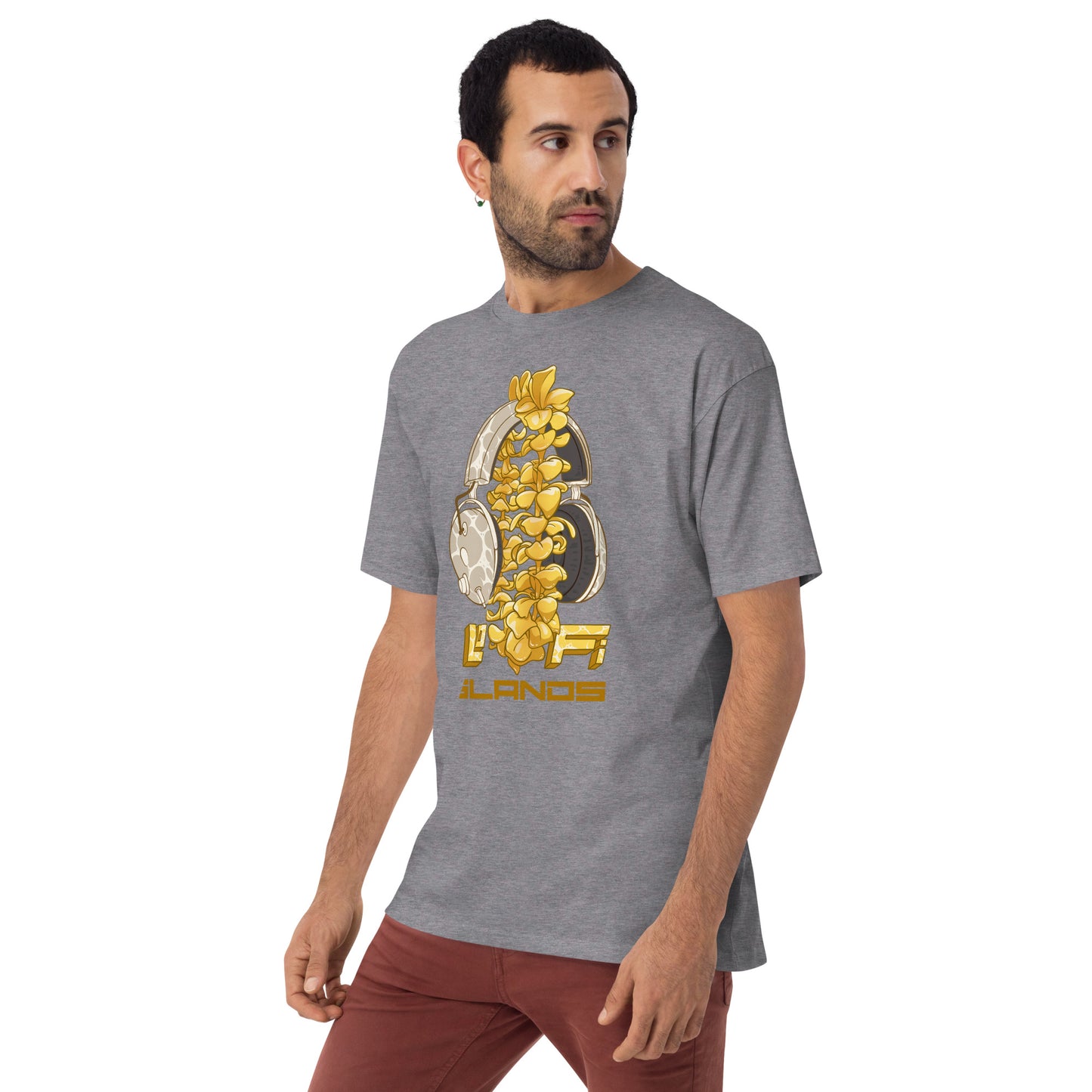 Gold Lei Headphones Men’s Premium Heavyweight Tee