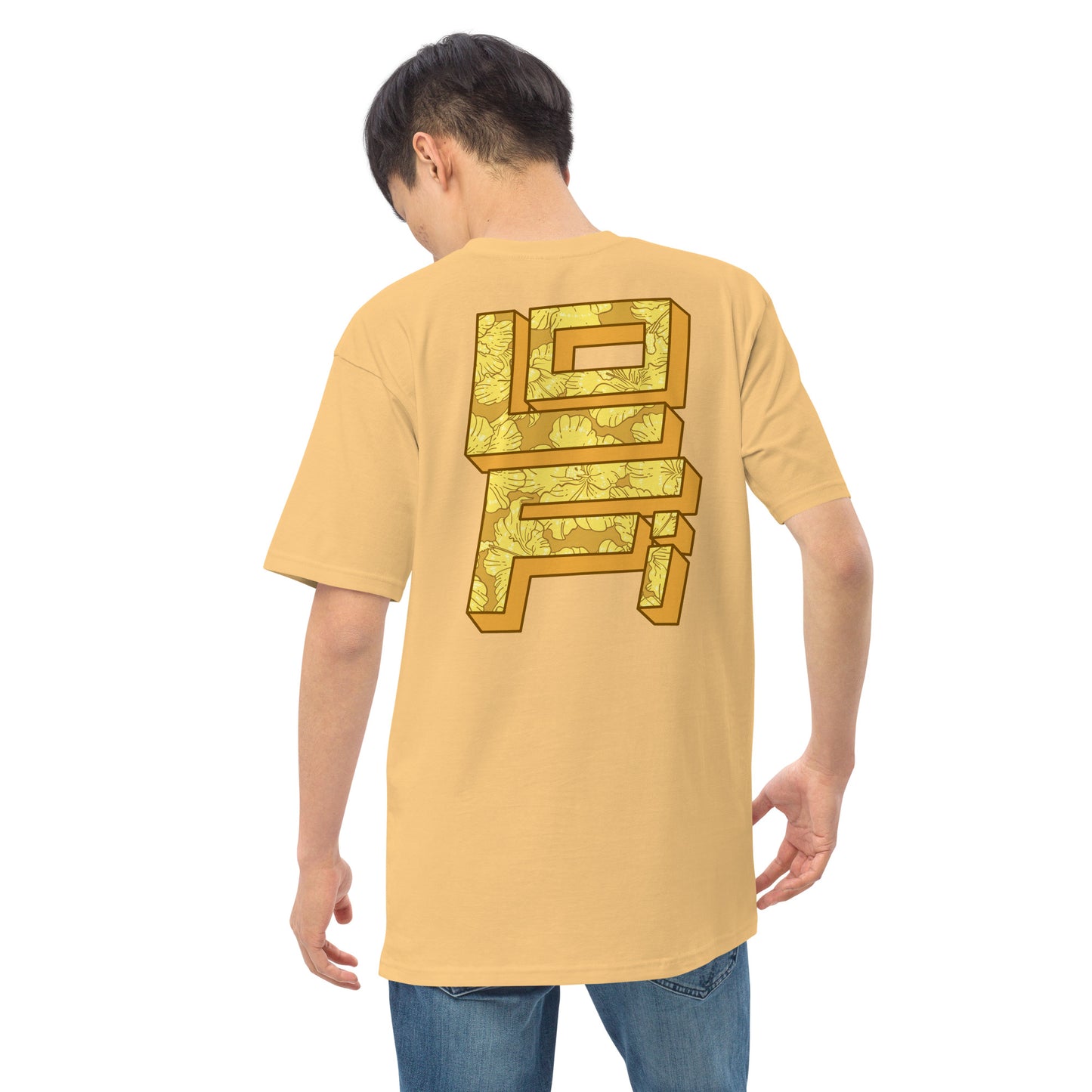 Lo-Fi Gold Hibiscus Men’s Premium Heavyweight Tee