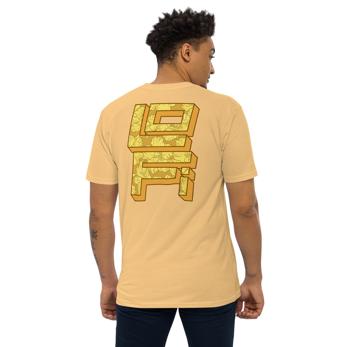 Lo-Fi Gold Hibiscus Men’s Premium Heavyweight Tee