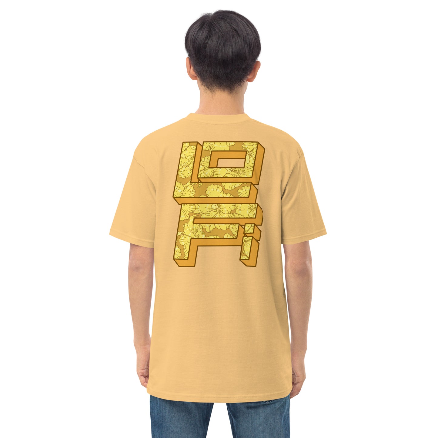 Lo-Fi Gold Hibiscus Men’s Premium Heavyweight Tee