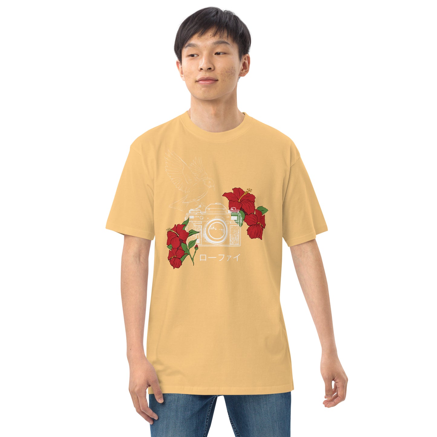 Hibiscus Lo-Fi Camera Men’s Premium Heavyweight Tee