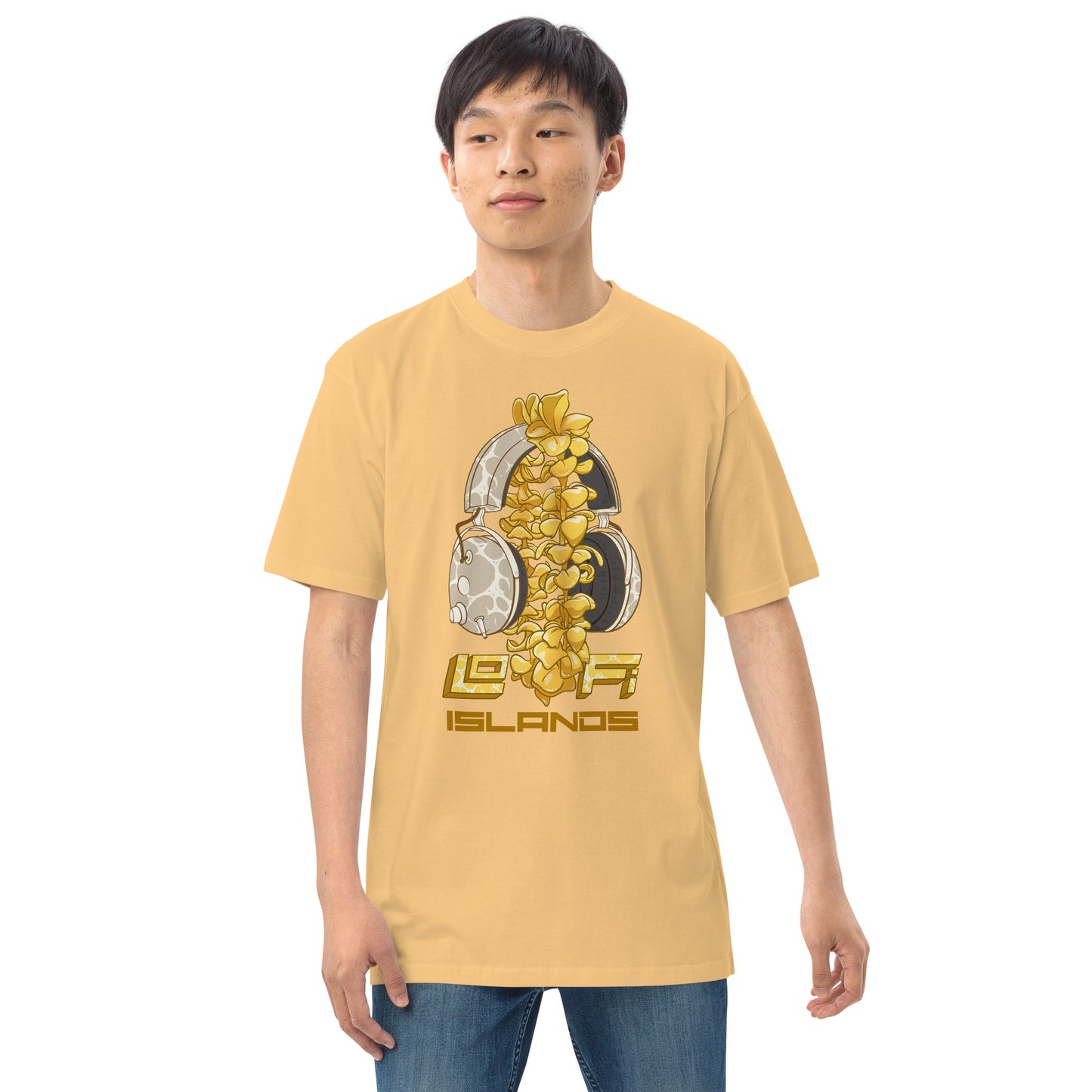 Gold Lei Headphones Men’s Premium Heavyweight Tee