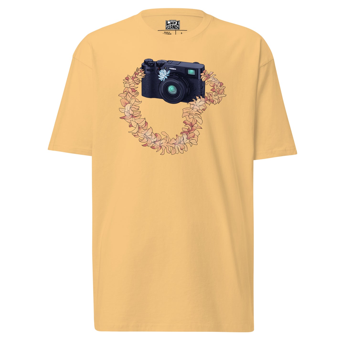 Vintage Camera Flower Lei Men’s Premium Heavyweight Tee