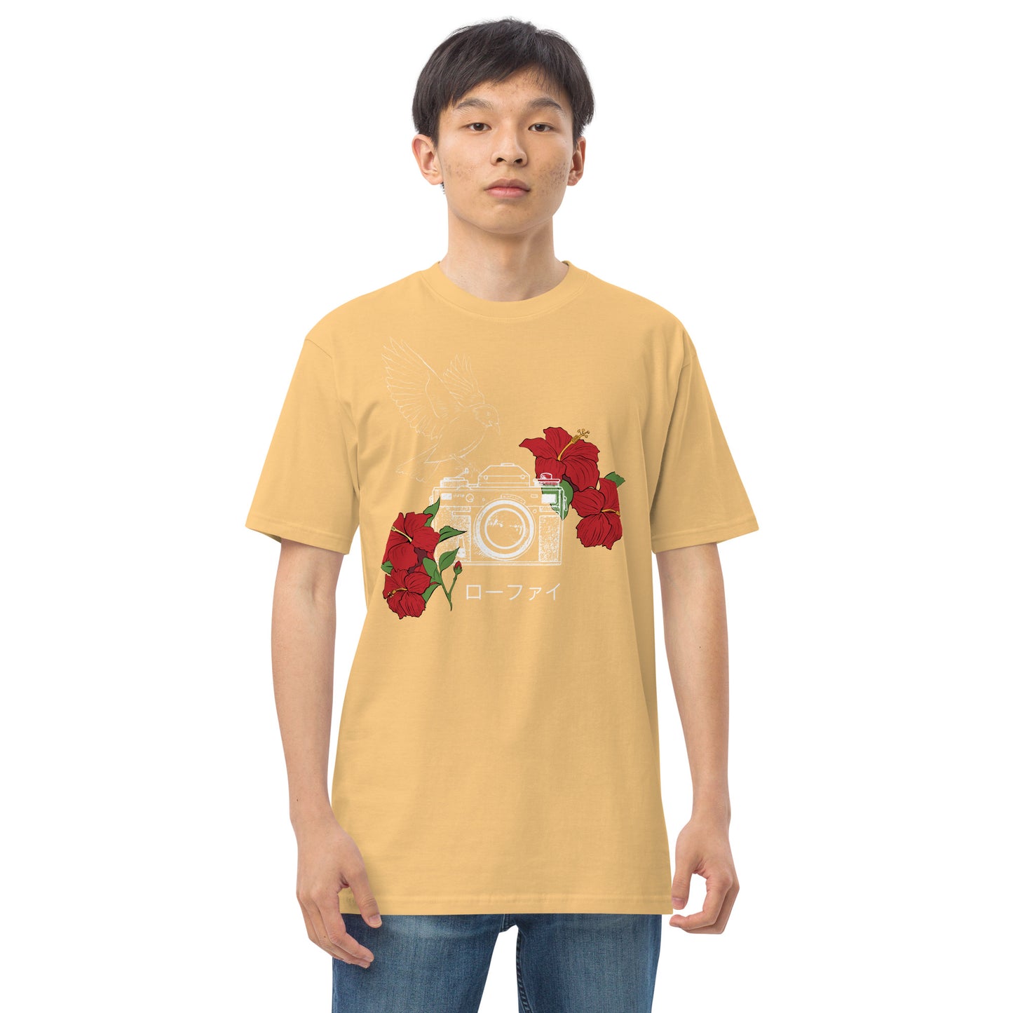 Hibiscus Lo-Fi Camera Men’s Premium Heavyweight Tee