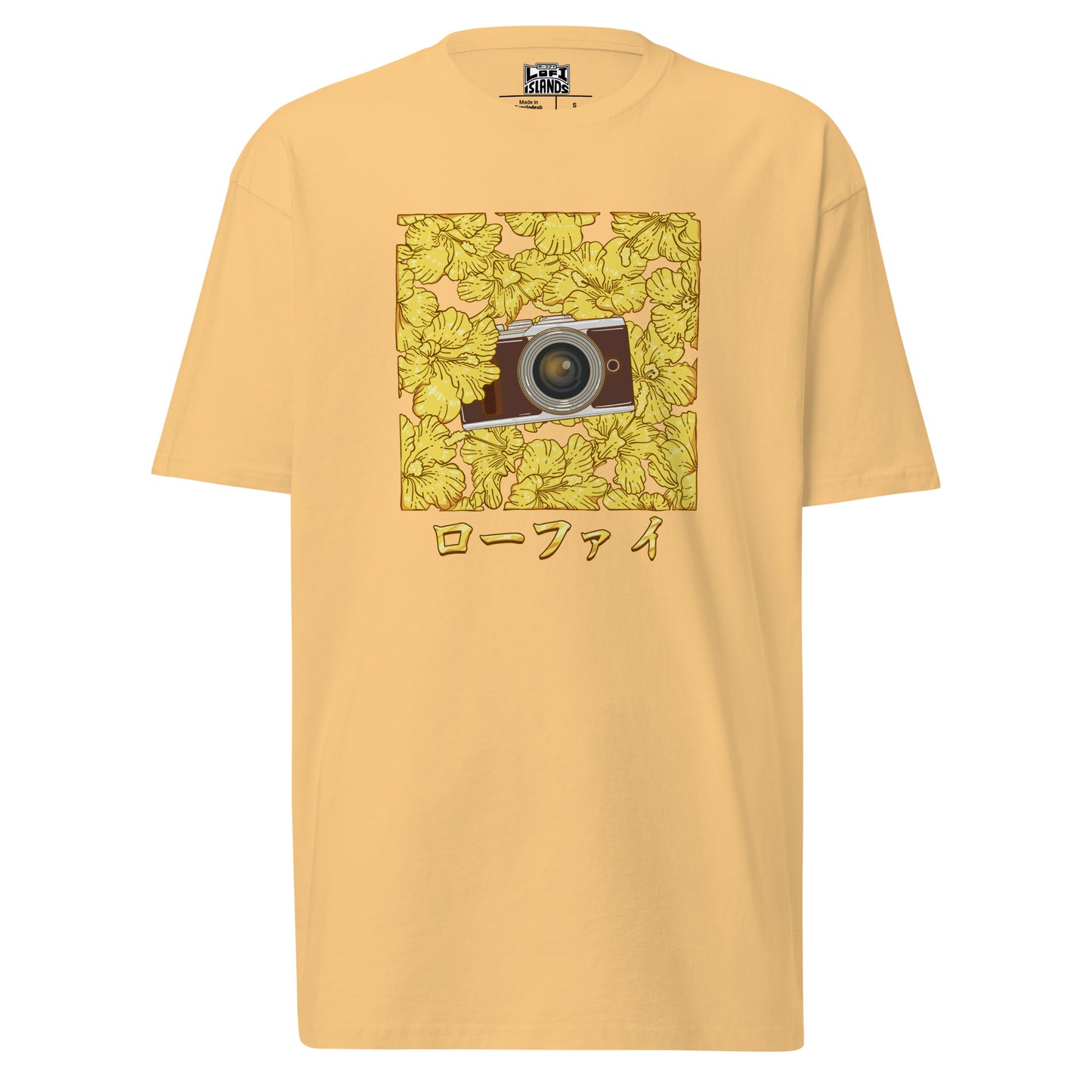 Lo-Fi Gold Hibiscus Men’s Premium Heavyweight Tee