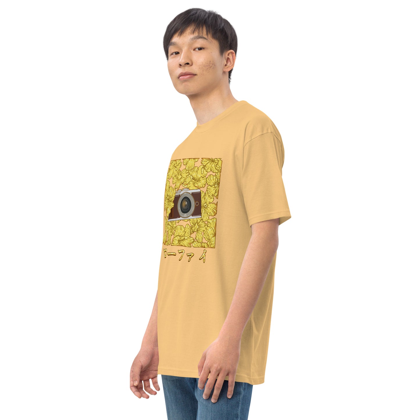 Lo-Fi Gold Hibiscus Men’s Premium Heavyweight Tee